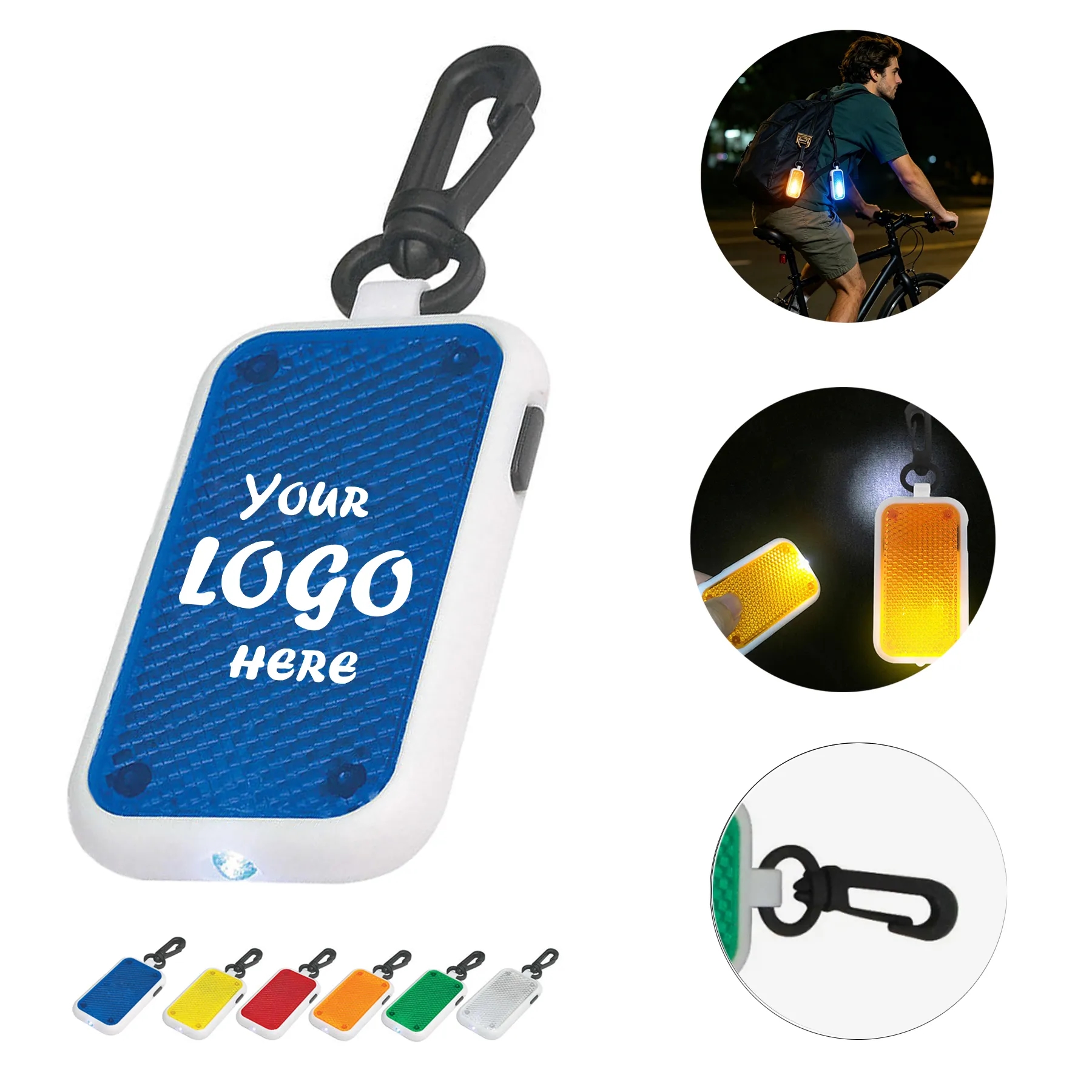 Warning LED Bike Safety Light Keychain Clip