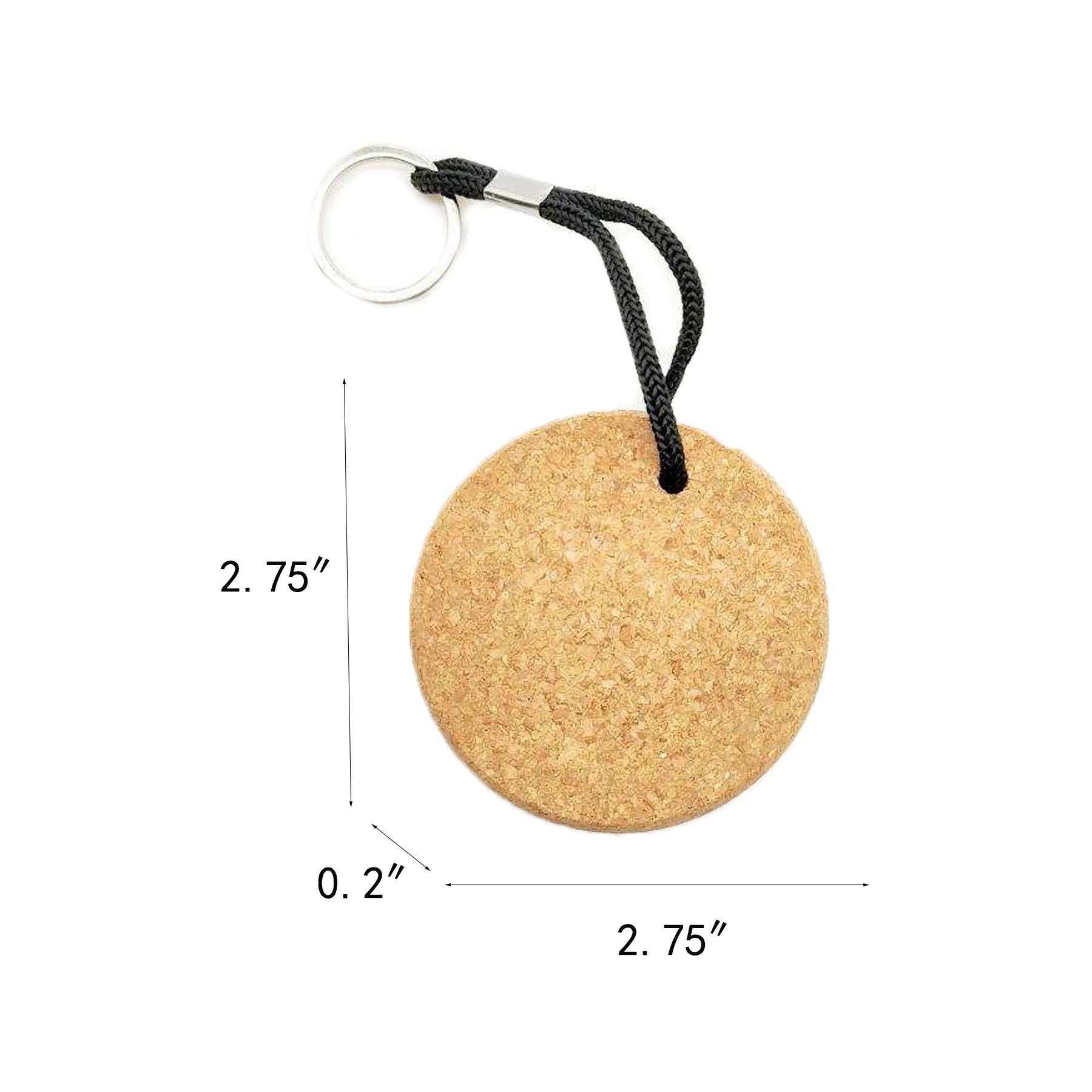 Round Cork Floating Keychain With Laser Engraved Logo - Image 2