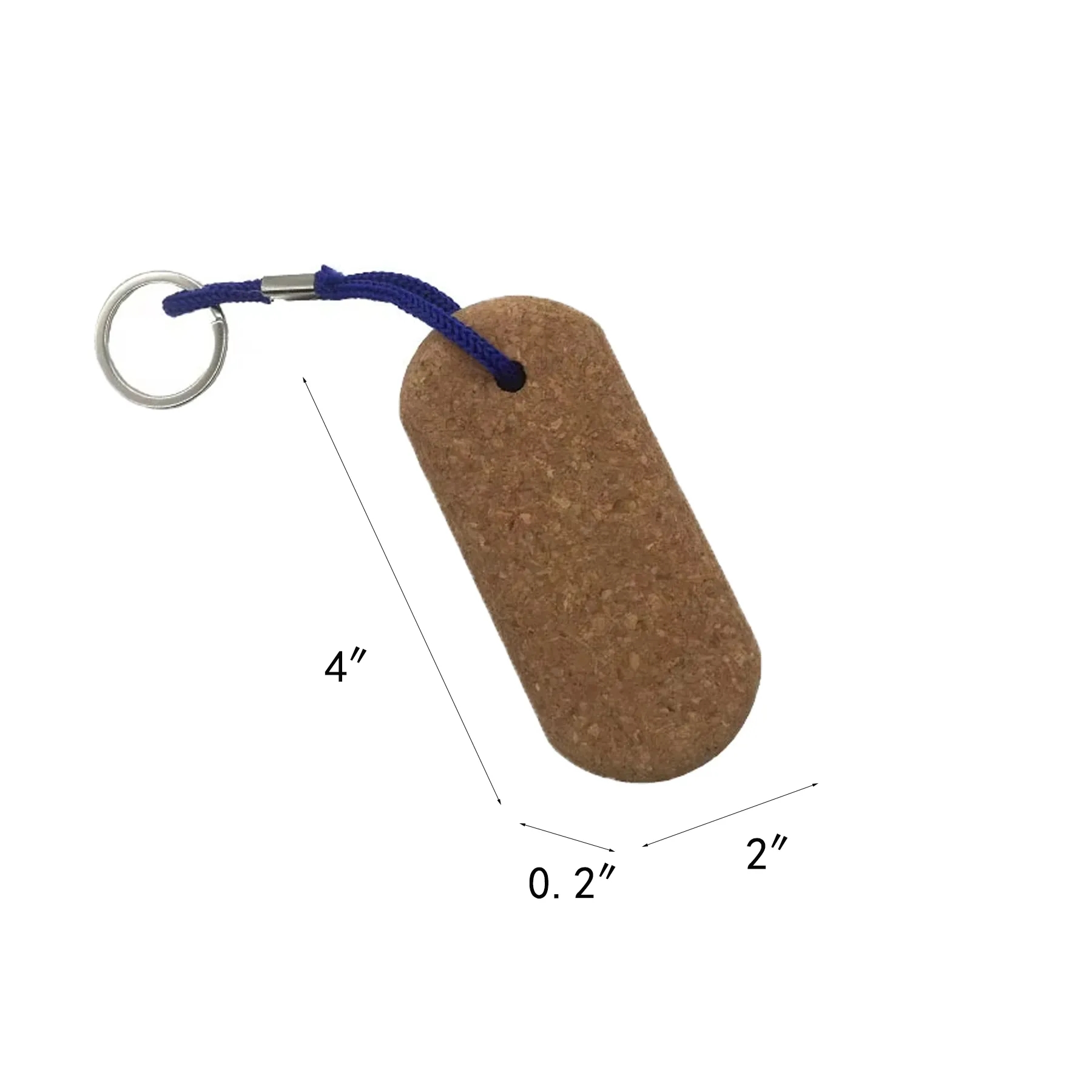 Oval Cork Floating Keychain With Laser Engraved Logo - Image 2