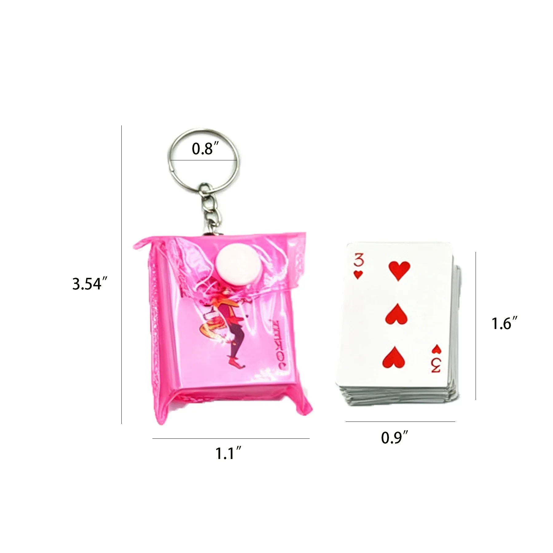 Mini Poker Card Keychain With Removable Playing - Image 2