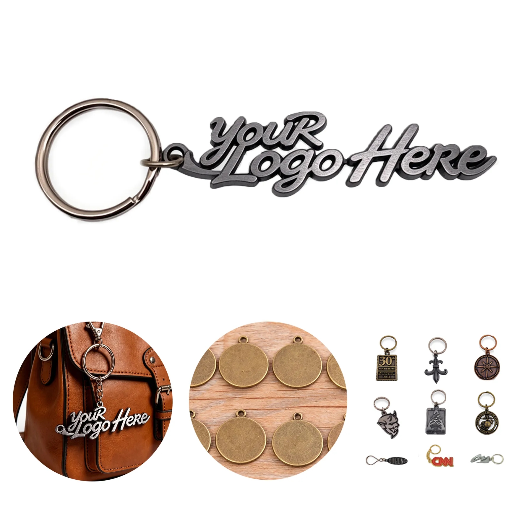 1.5In Custom Die Cast Zinc Alloy Keychain With Metal Finish