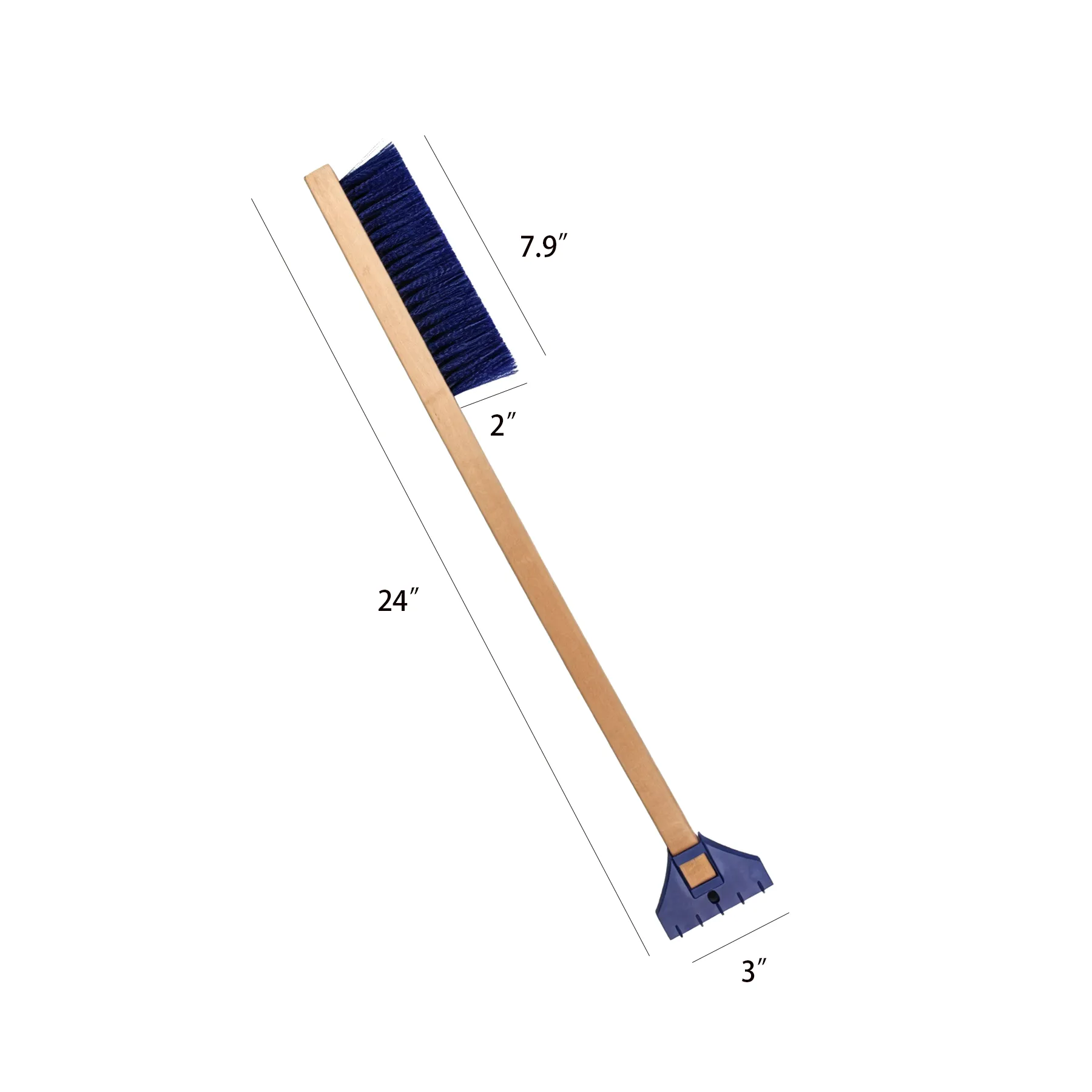 Long Wood Handle Ice Scraper Brush For Winter Cars - Image 2