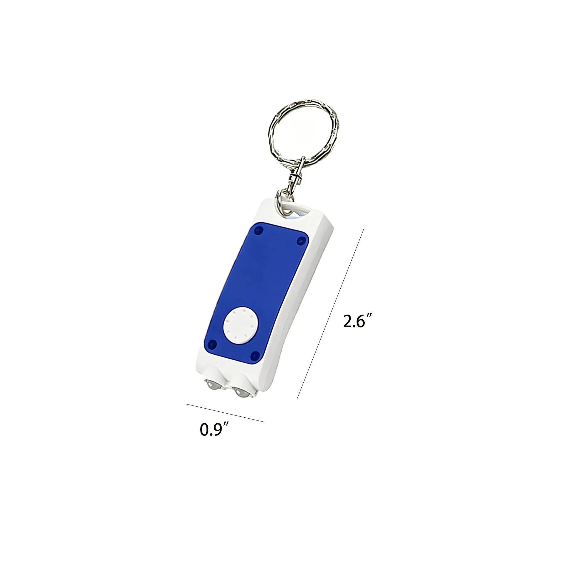 Two Tone Key Ring Flashlight With Dual White LED Lights - Image 2