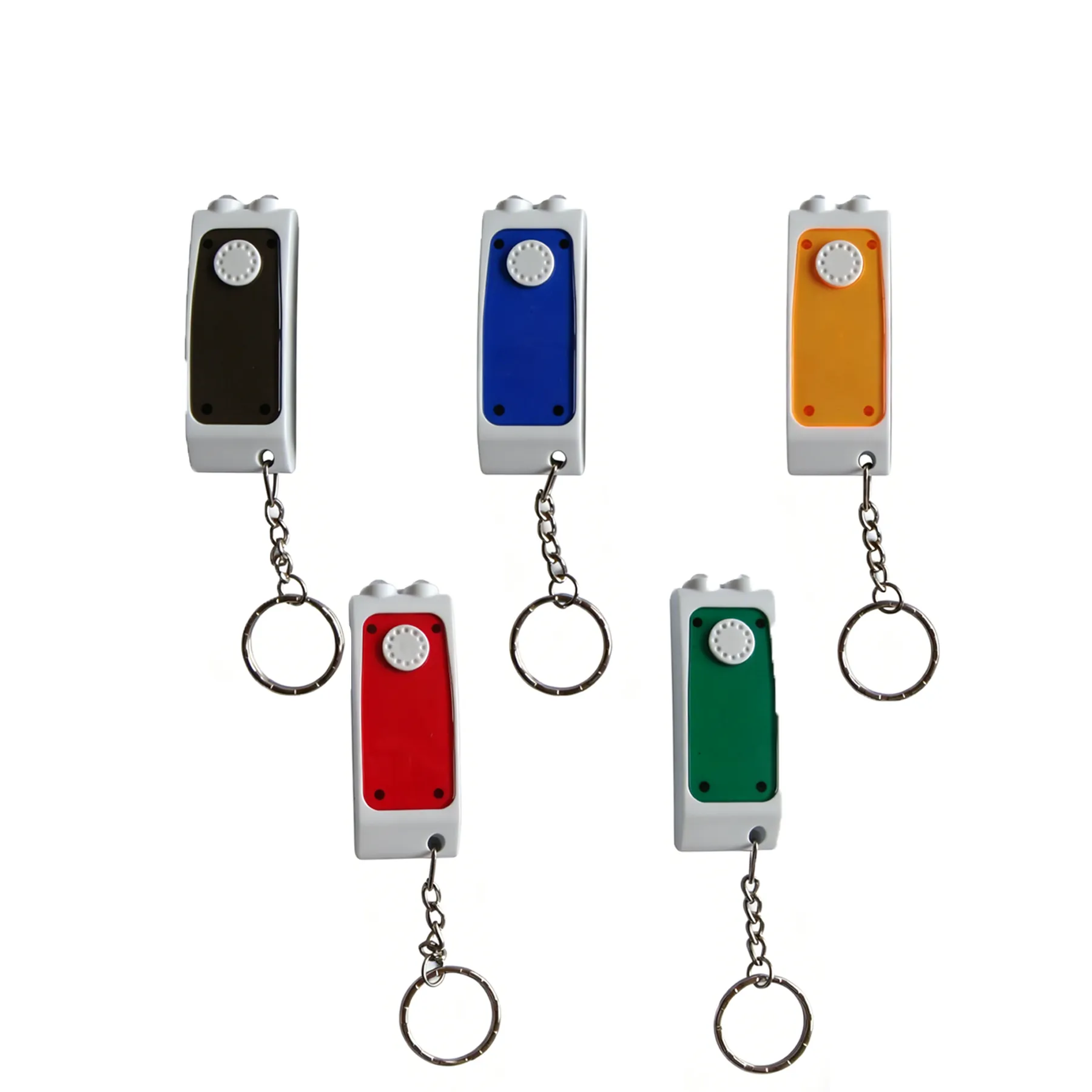 Two Tone Key Ring Flashlight With Dual White LED Lights - Image 3