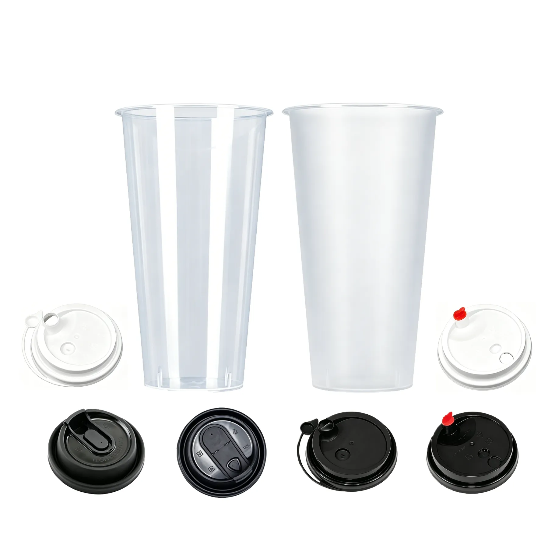 20 Oz Clear Frosted Disposable Plastic Cup With Lid - Image 3