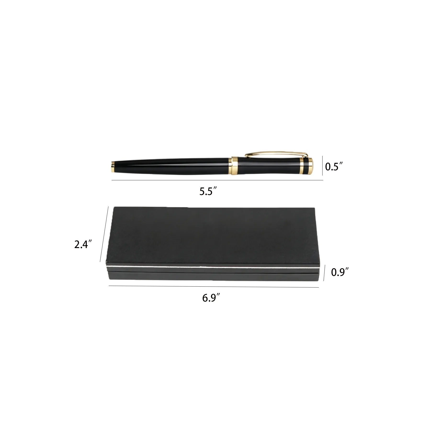 Black Metal Signature Pen Set With Custom Gift Box - Image 2