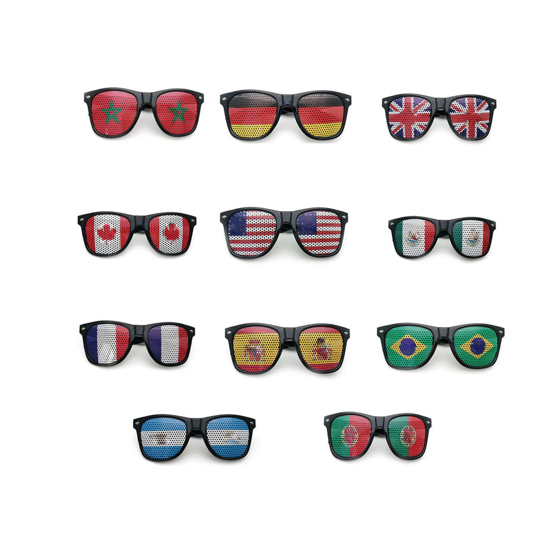 Flag Pattern Soccer Fan Sunglasses For Sunny Events - Image 3