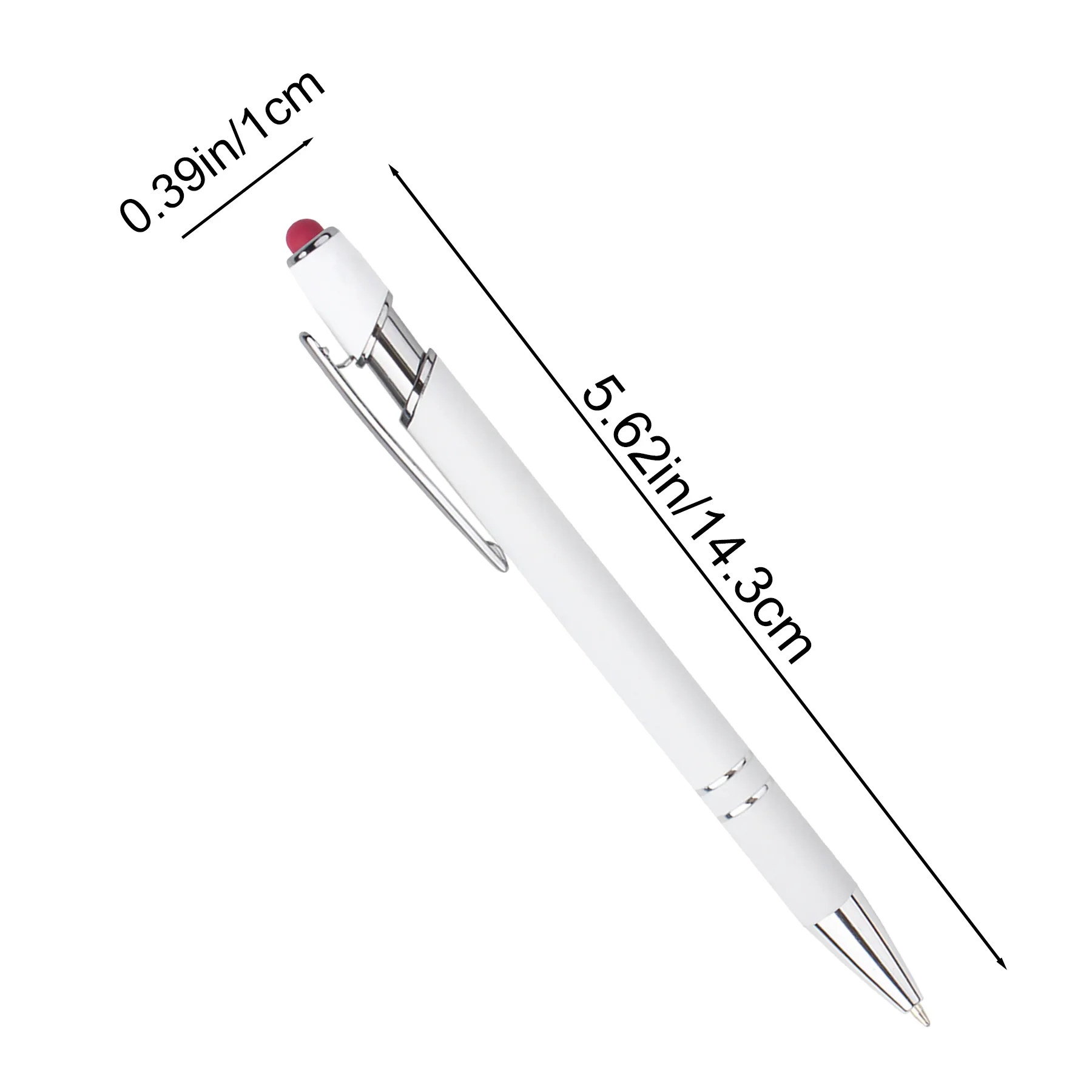 Ellipse Softy White Barrel Pen w/ Stylus - ColorJet - Image 2