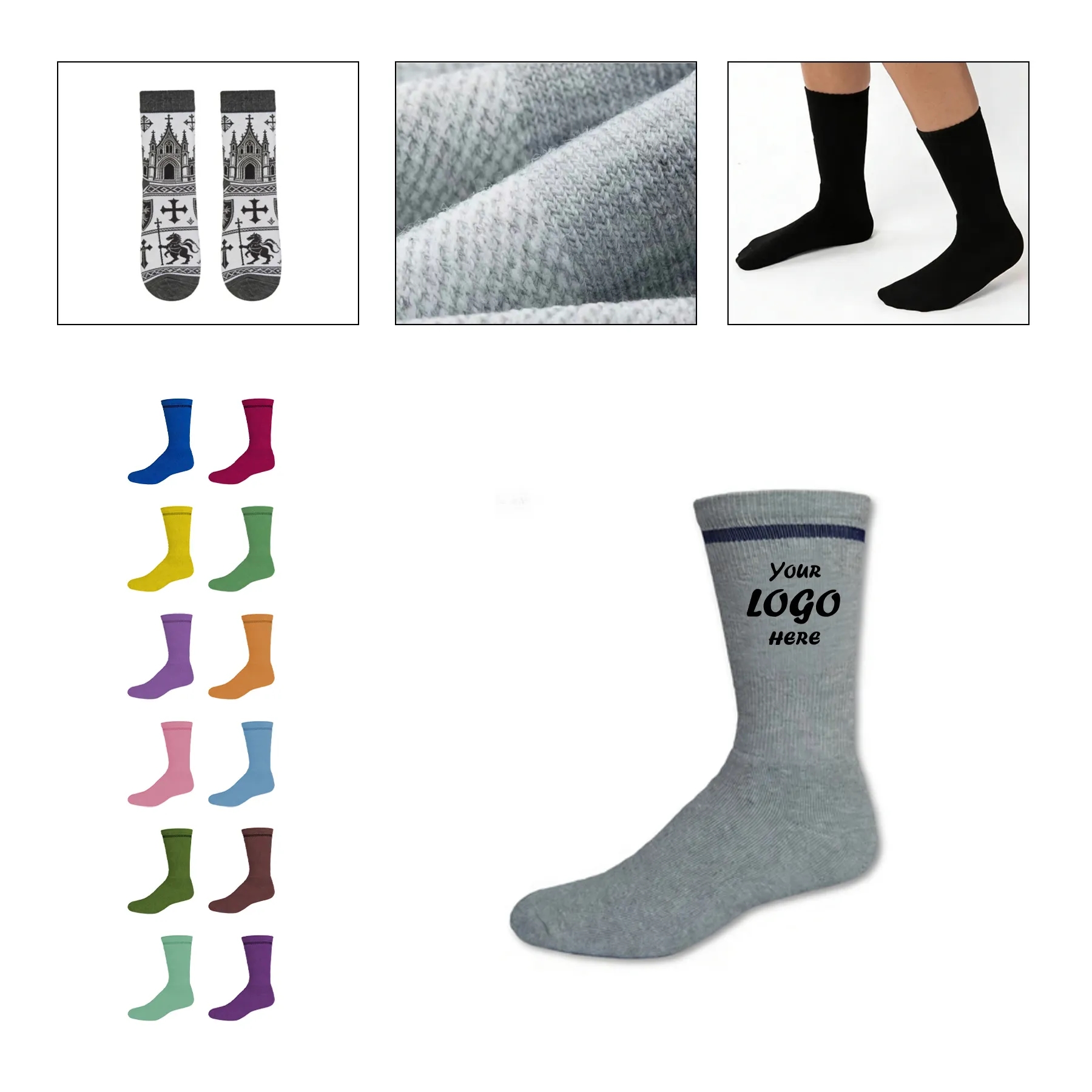 Premium Full Cushion Crew Socks With Knit In Logo - Image 2