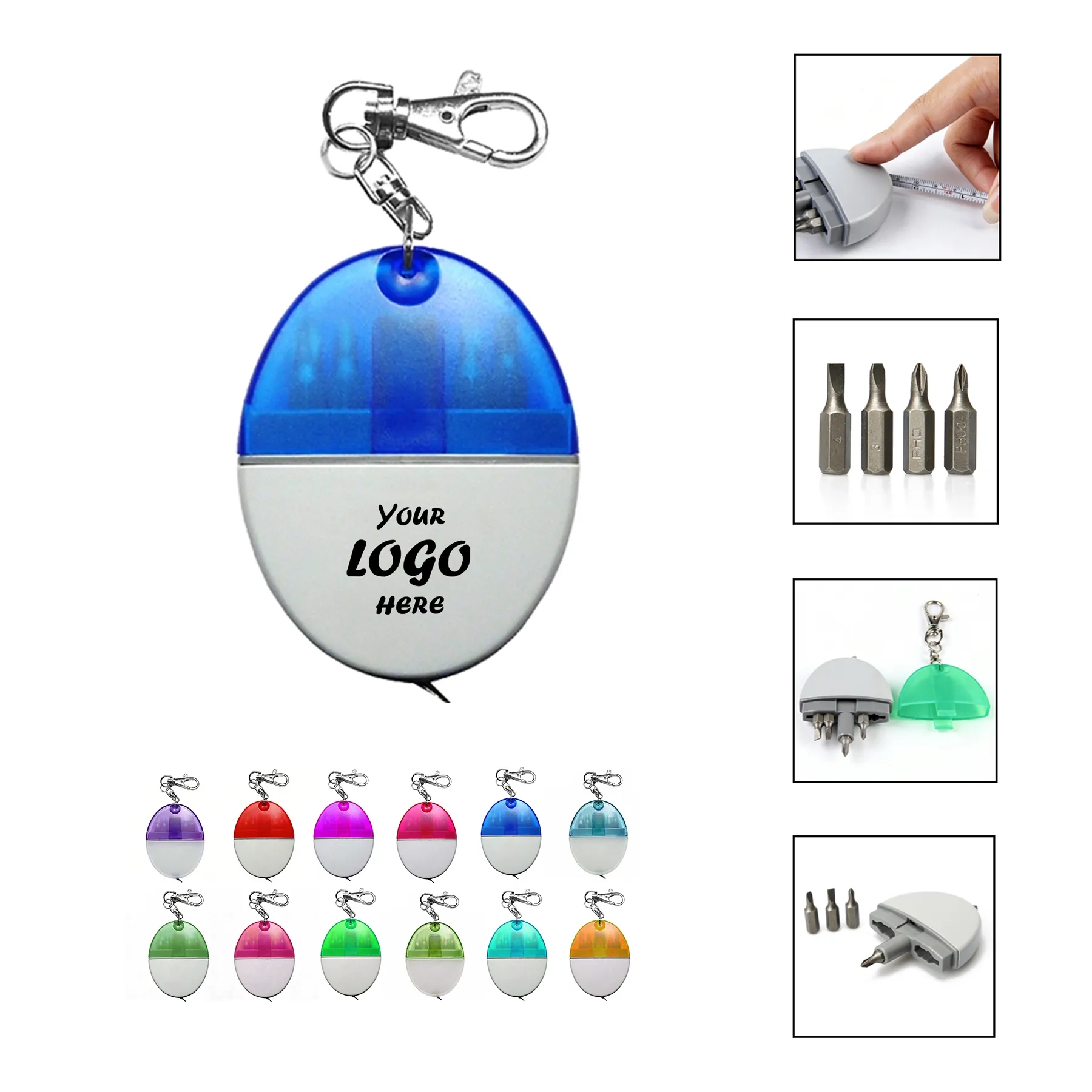 Mini Tape Measure Tool Kit Keychain With Screwdrivers - Image 4