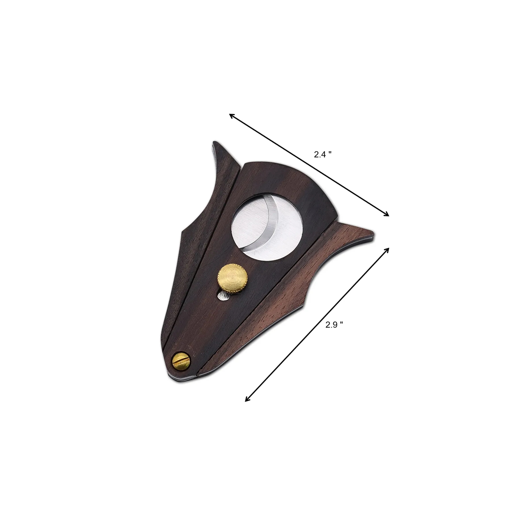 Luxury Ox Horn Shape Cigar Cutter W/ Wooden Body Stainless S - Image 2