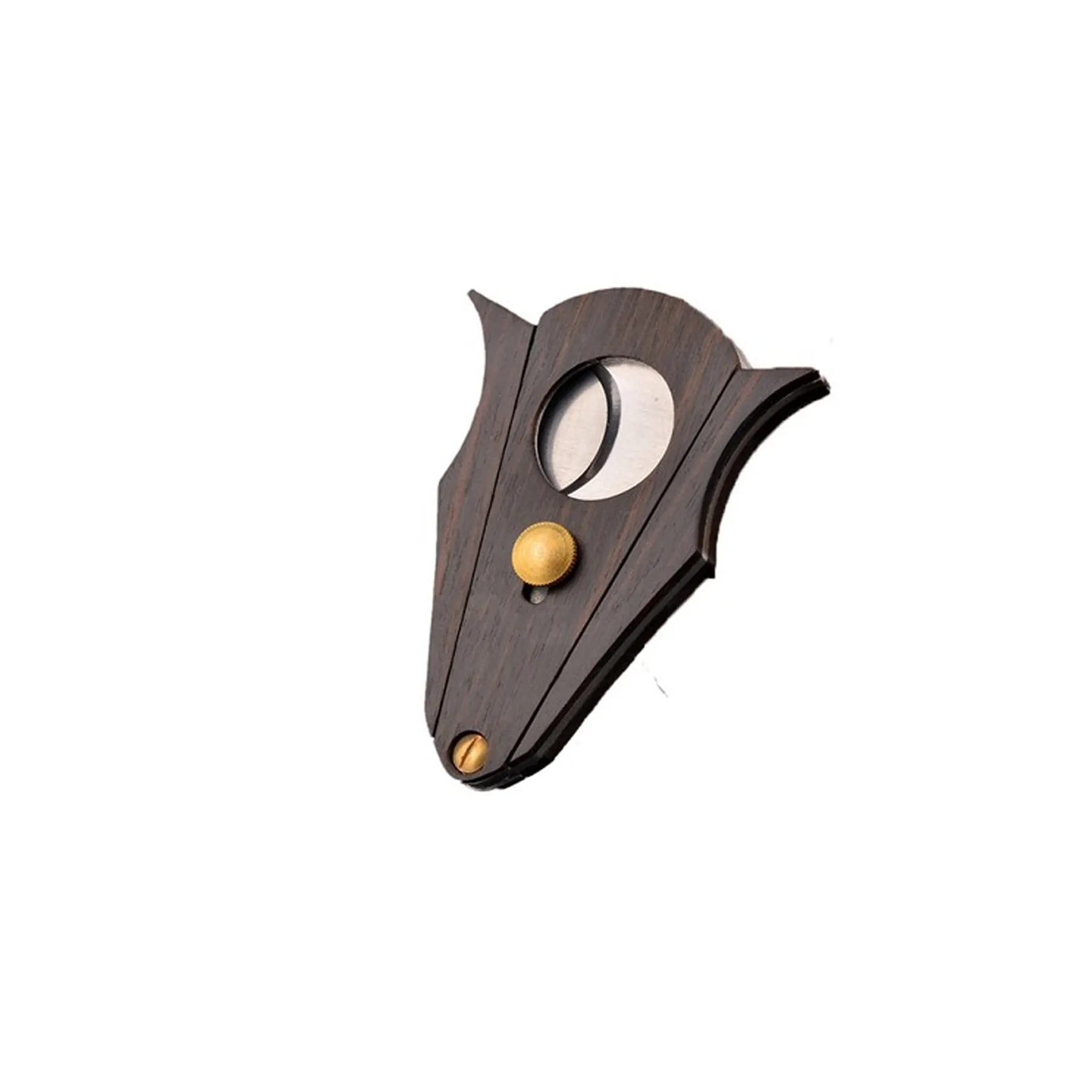 Luxury Ox Horn Shape Cigar Cutter W/ Wooden Body Stainless S - Image 3