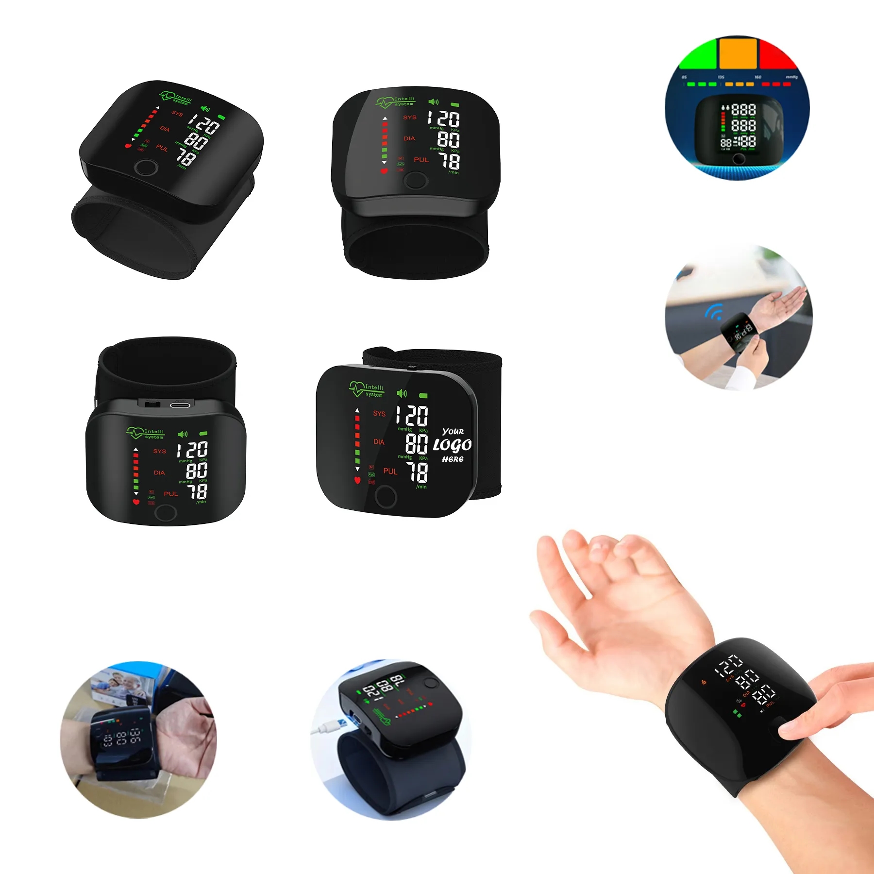 Rechargeable Wrist Blood Pressure Monitor With Memory