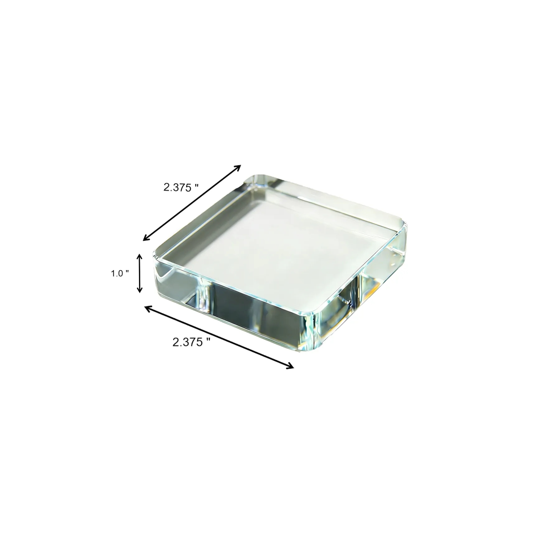 Small 3D Crystal Square Paperweight For Recognition - Image 2