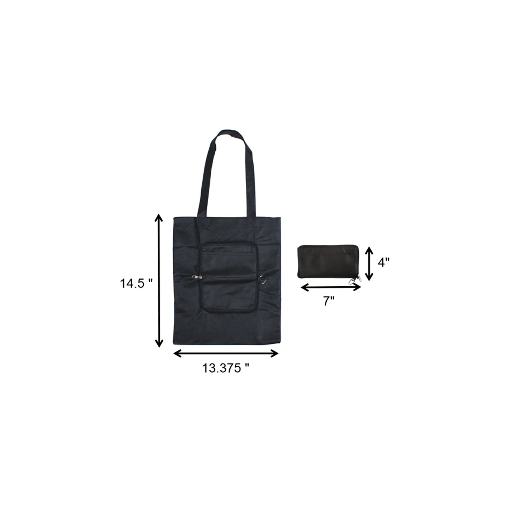 Foldable Non Woven Tote Bag With Zip Storage Pouch - Image 2