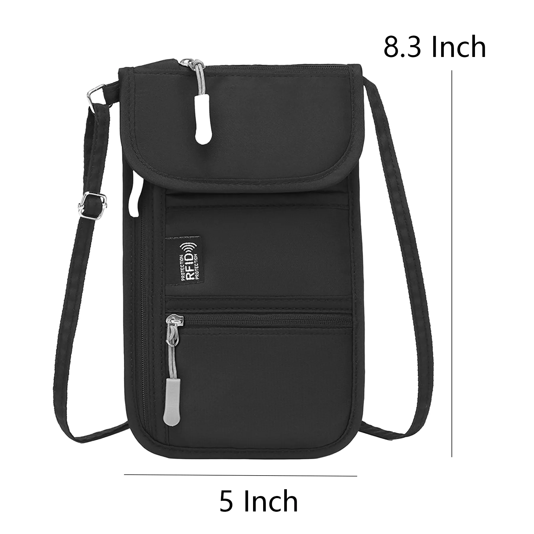 RFID Blocking Travel Passport Holder With Strap - Image 2