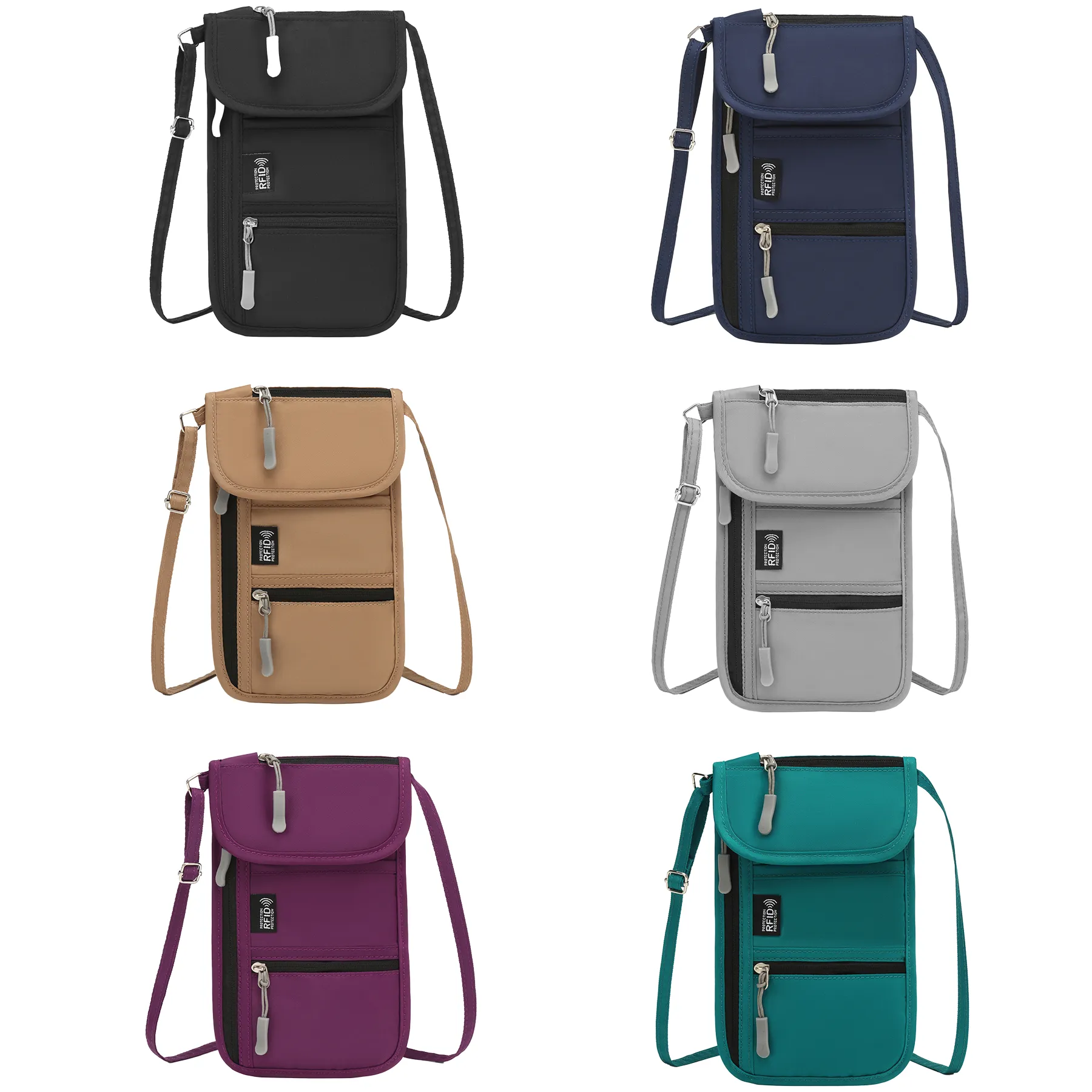 RFID Blocking Travel Passport Holder With Strap - Image 3