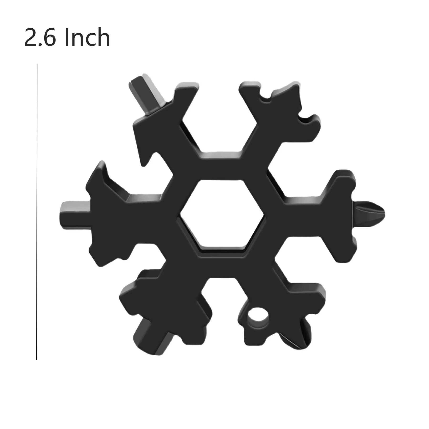 Snowflake Stainless Steel Multi Tool Keychain Wrench - Image 2