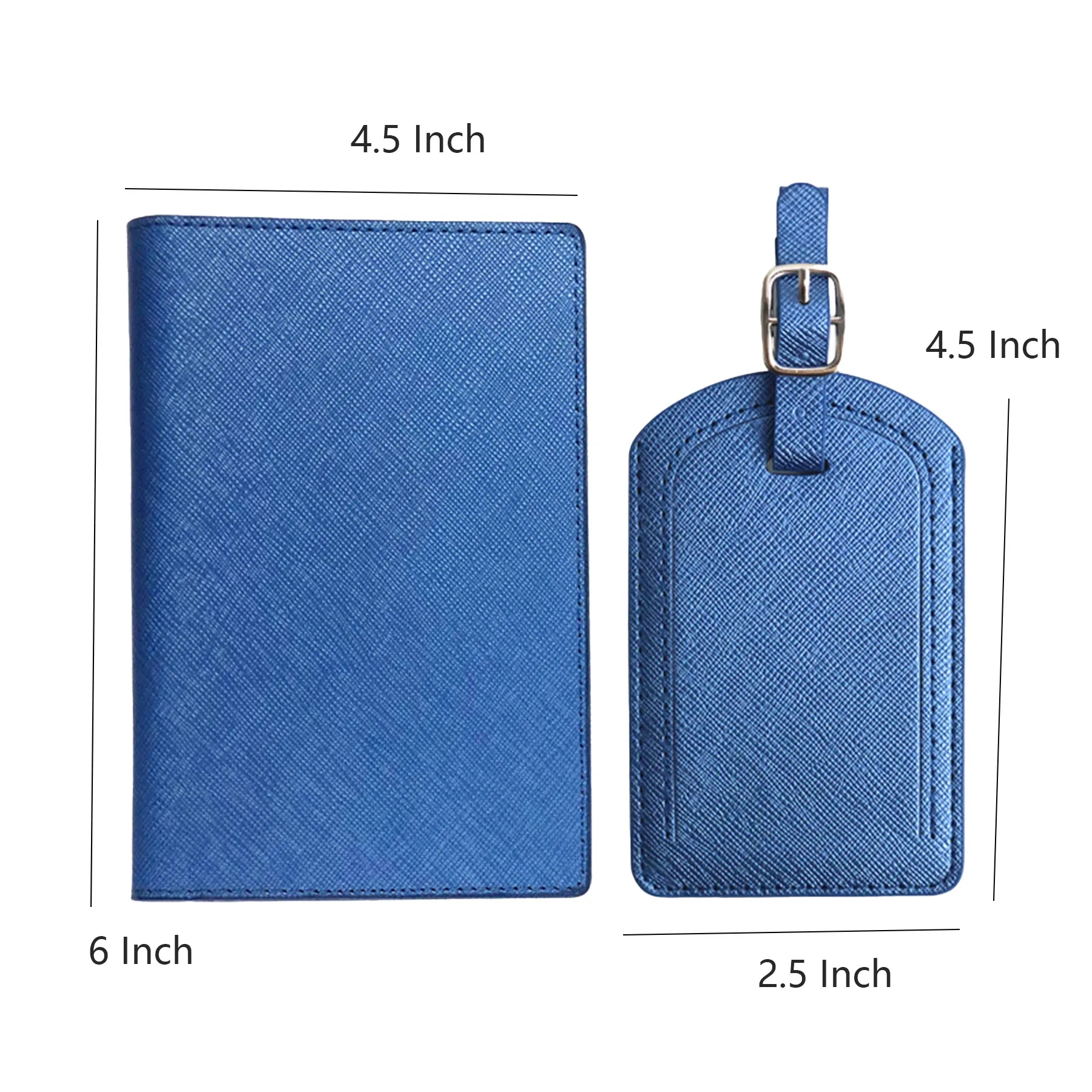 PU Leather Travel Passport Holder And Luggage Tag Set - Image 2