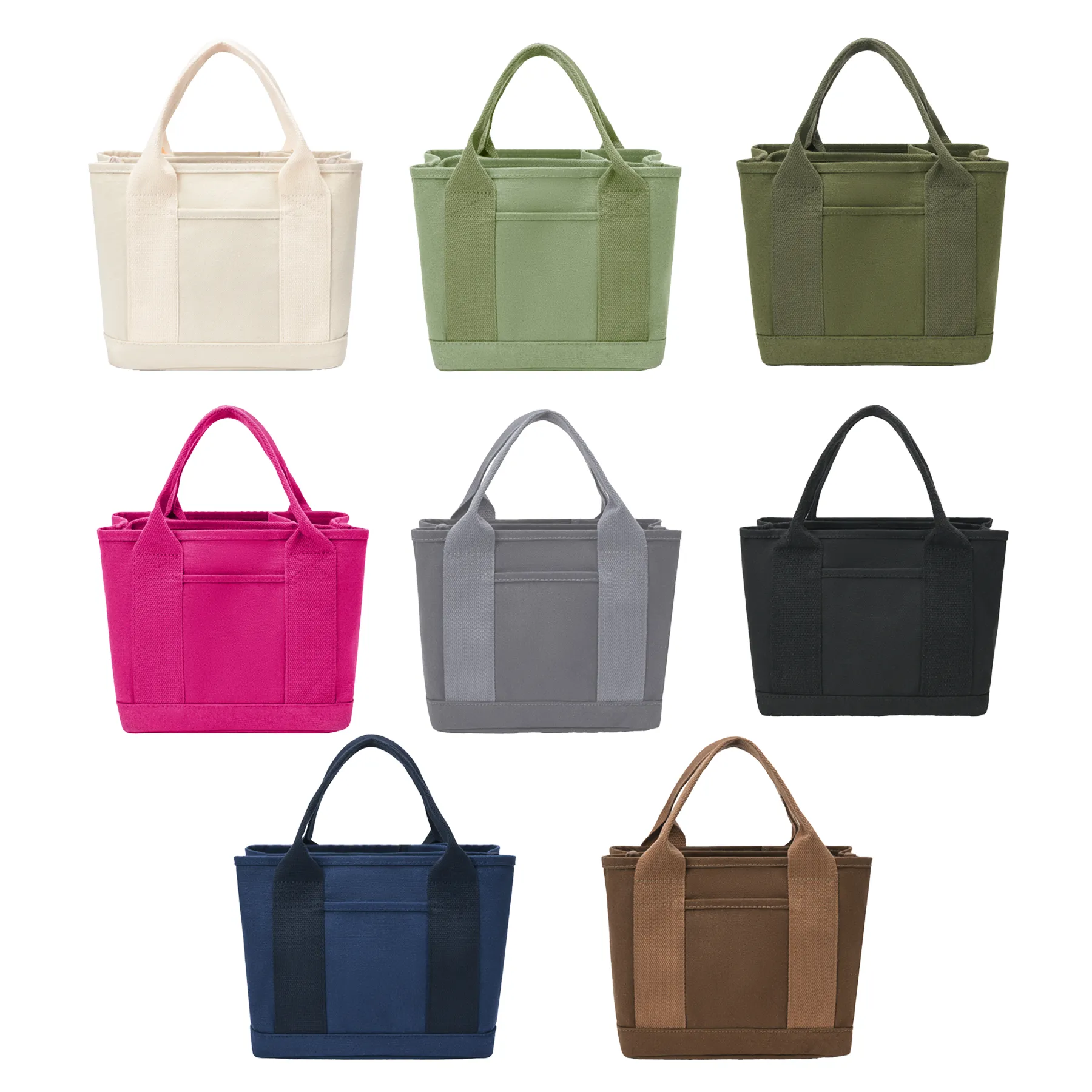 Canvas Multi Pocket Tote Bag With Shoulder Strap - Image 3