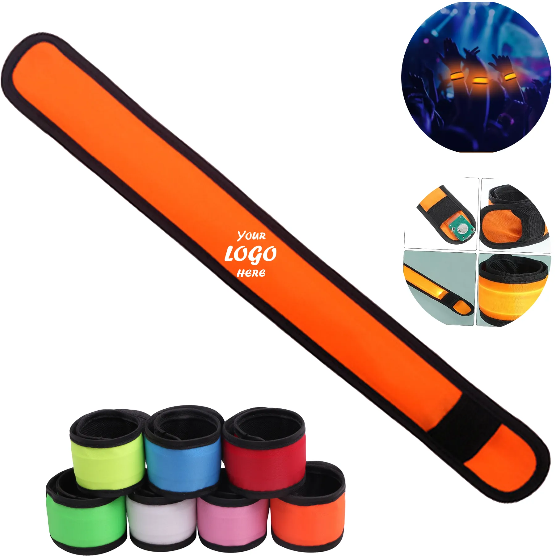 LED Light Up Slap Bracelet For Night Events