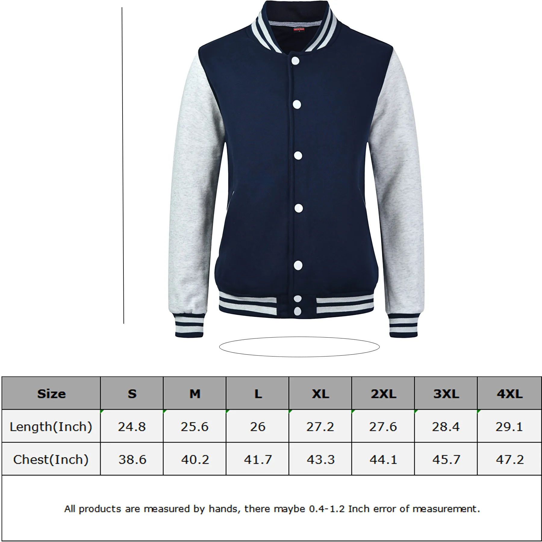 Unisex Baseball Jacket With Front Heat Transfer Imprint - Image 2