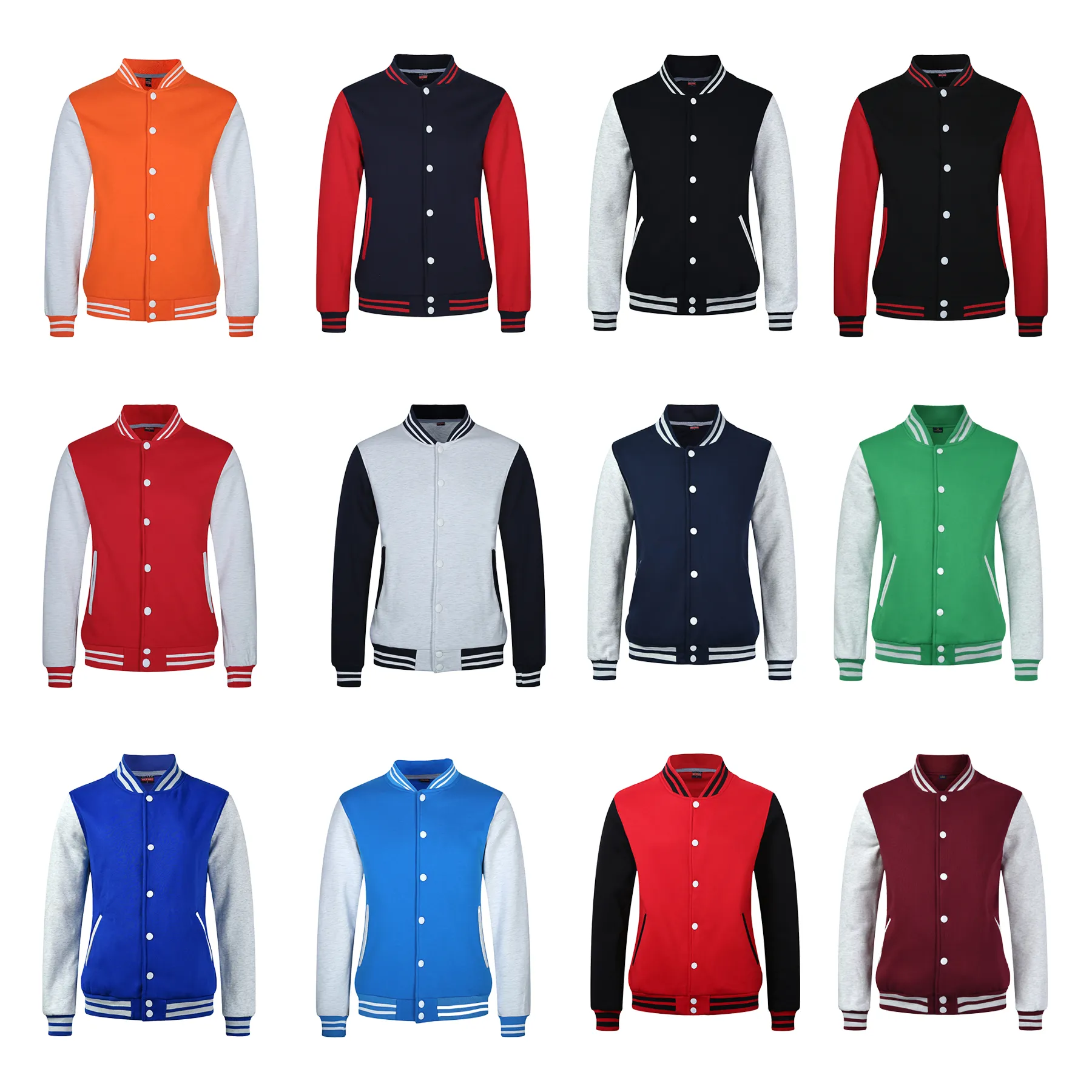 Unisex Baseball Jacket With Front Heat Transfer Imprint - Image 3