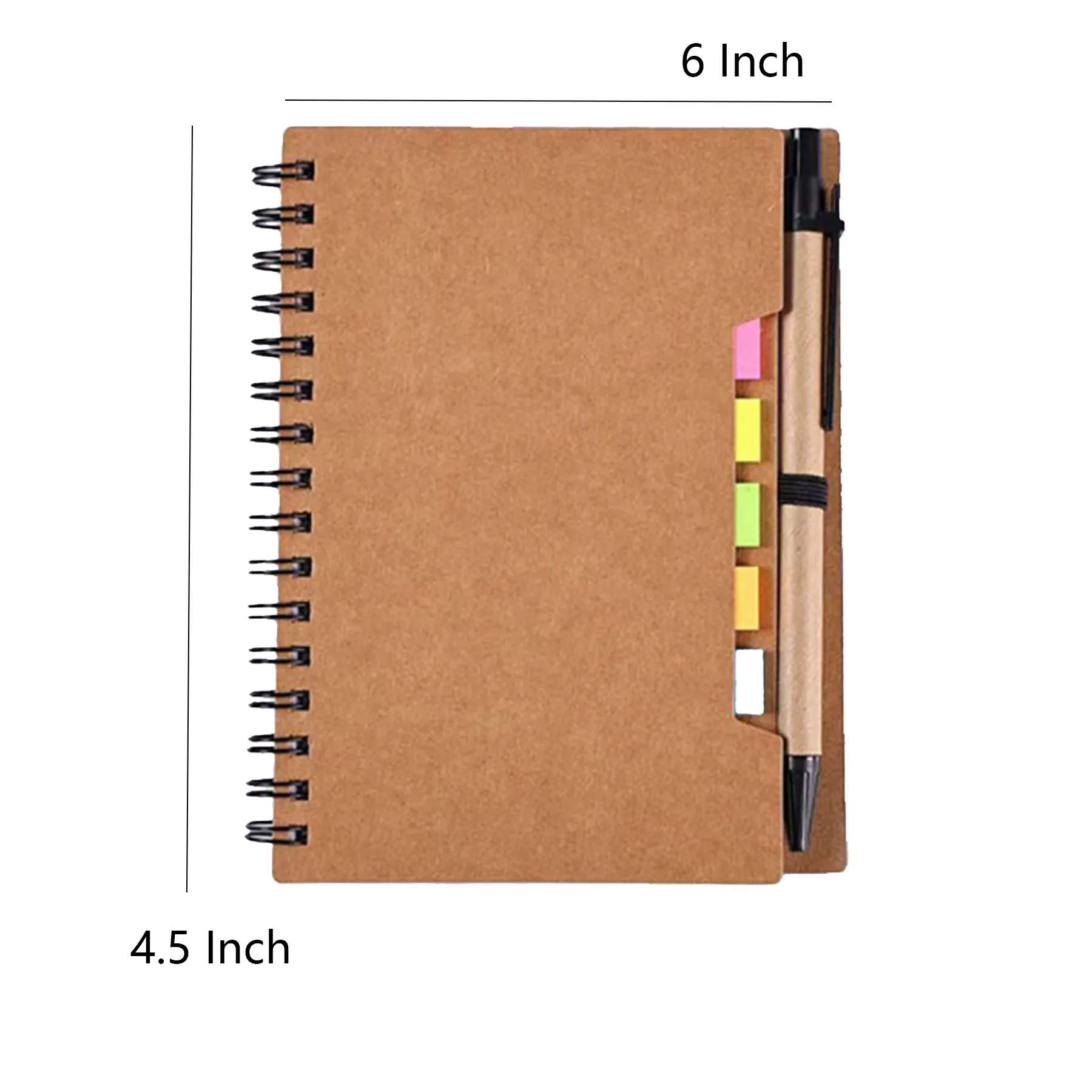 Recycled Spiral Steno Notebook With Sticky Notes Pen - Image 2