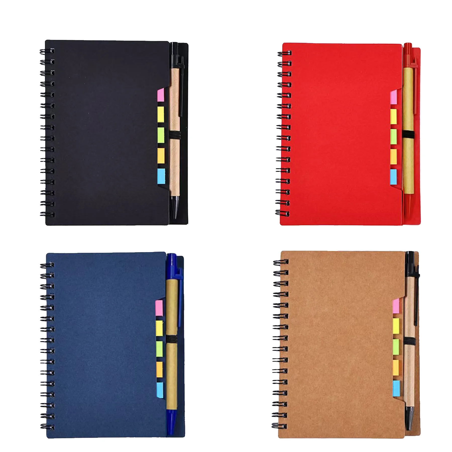 Recycled Spiral Steno Notebook With Sticky Notes Pen - Image 3