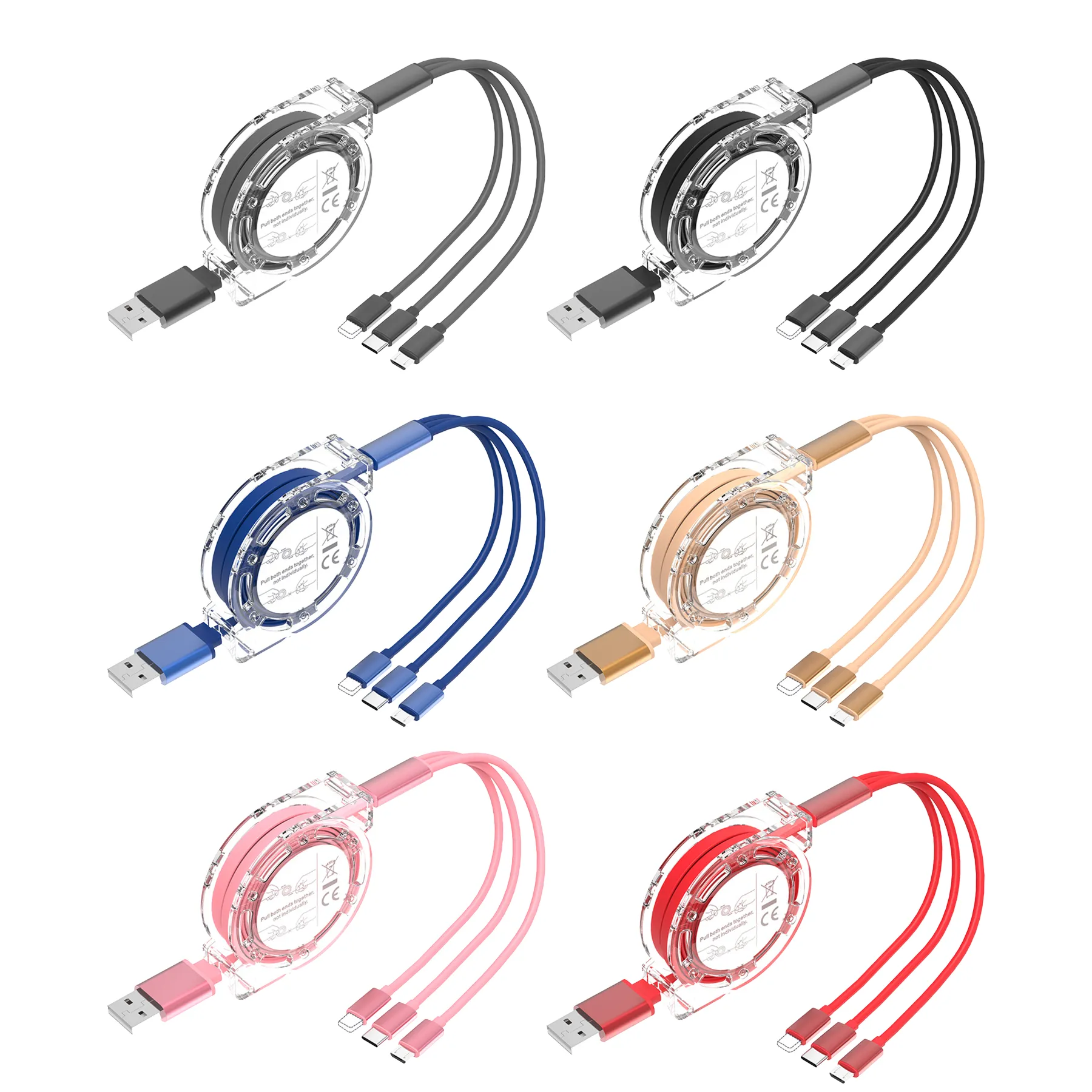 3 In 1 Retractable USB Charging Cable - Image 3