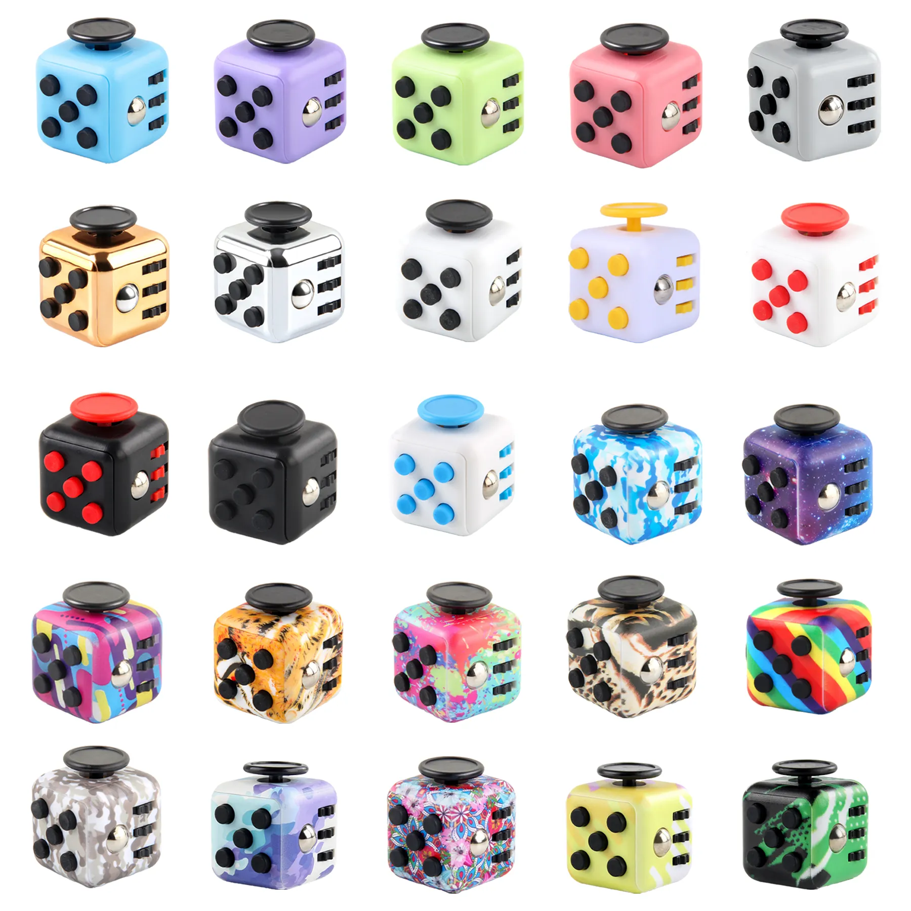 Dice Style Fidget Cube Stress Relief Toy - Image 3