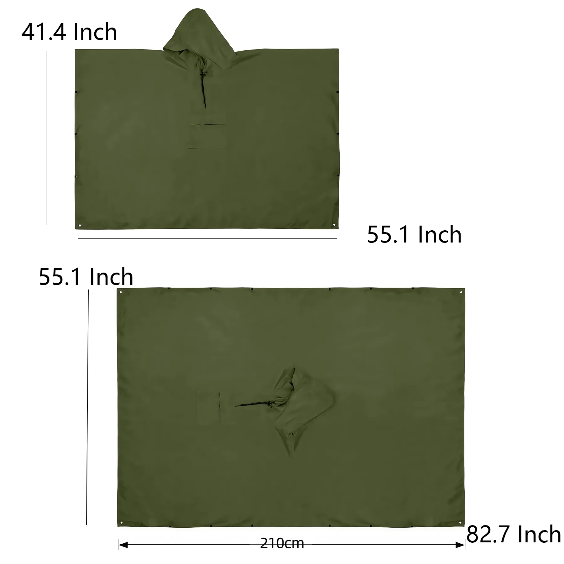 Long Waterproof Hooded Raincoat Jacket - Image 2