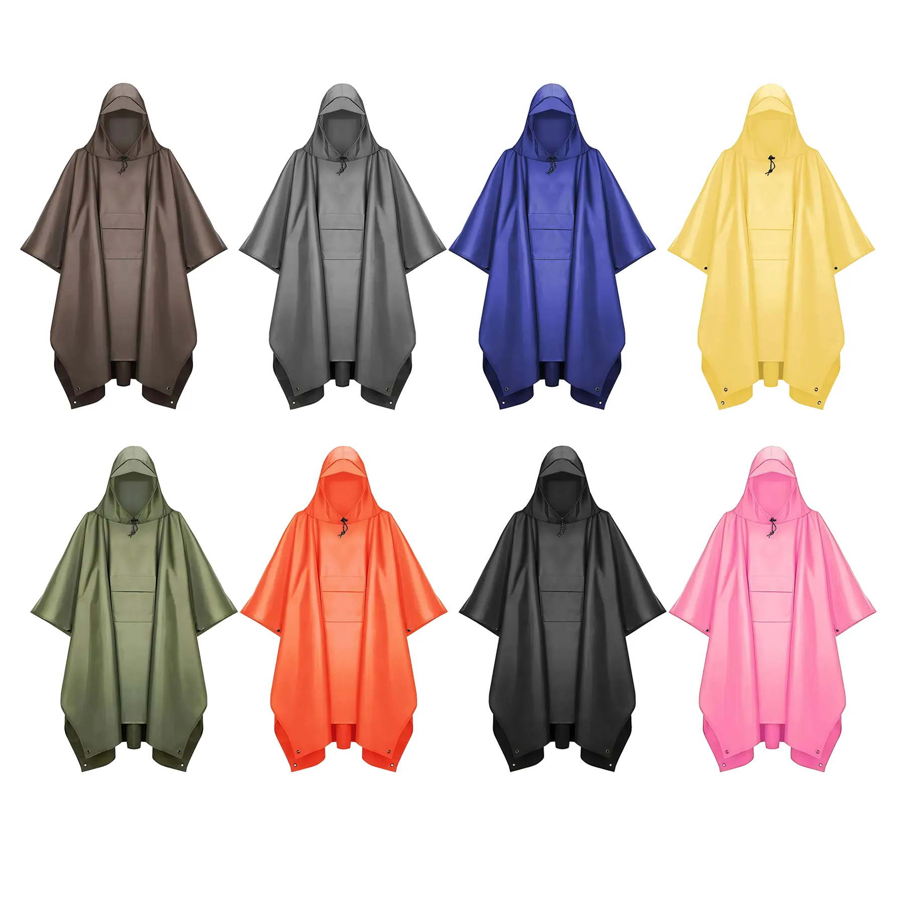 Long Waterproof Hooded Raincoat Jacket - Image 3