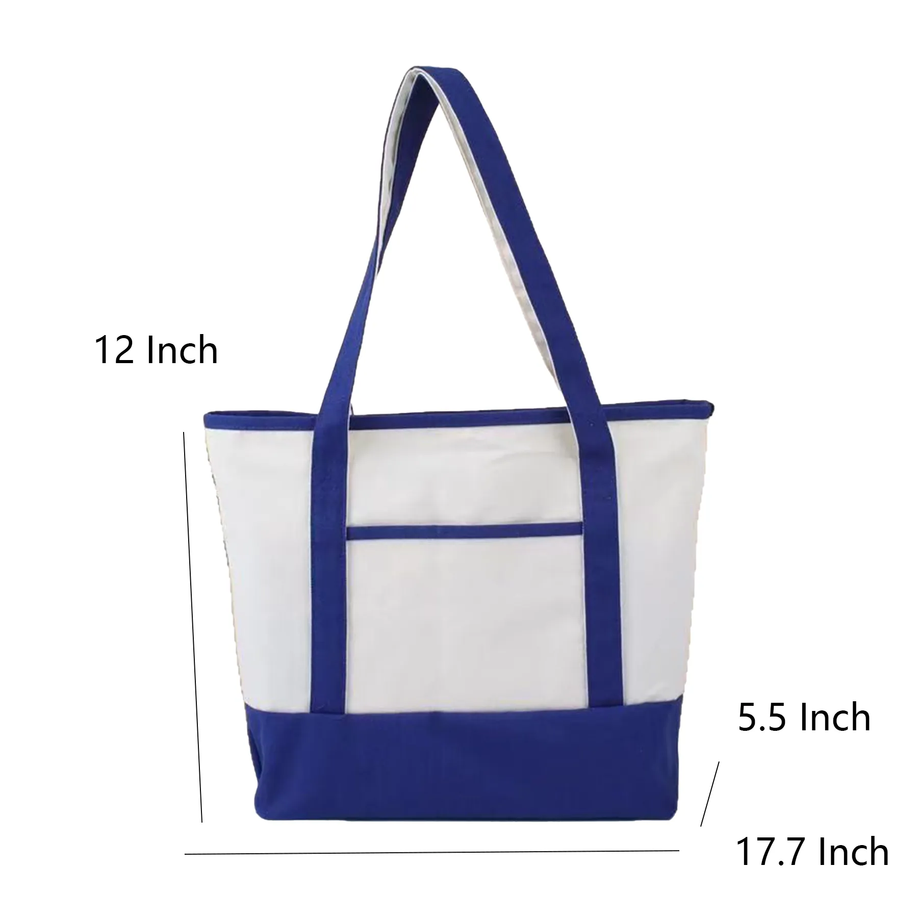 Large Canvas Tote Bag With Interior Zipper Pocket - Image 2