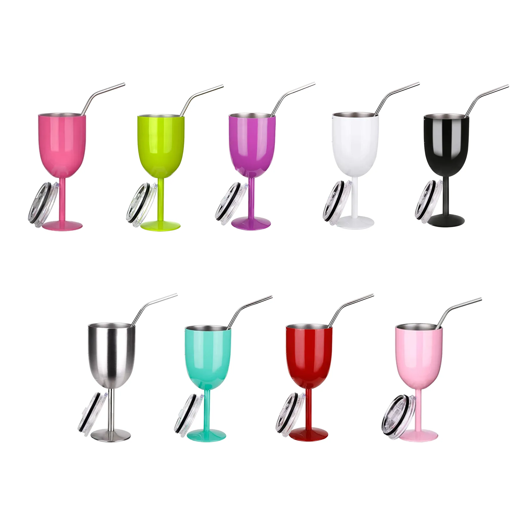 Insulated Stainless Steel Stemless Wine Cup With Lid - Image 3