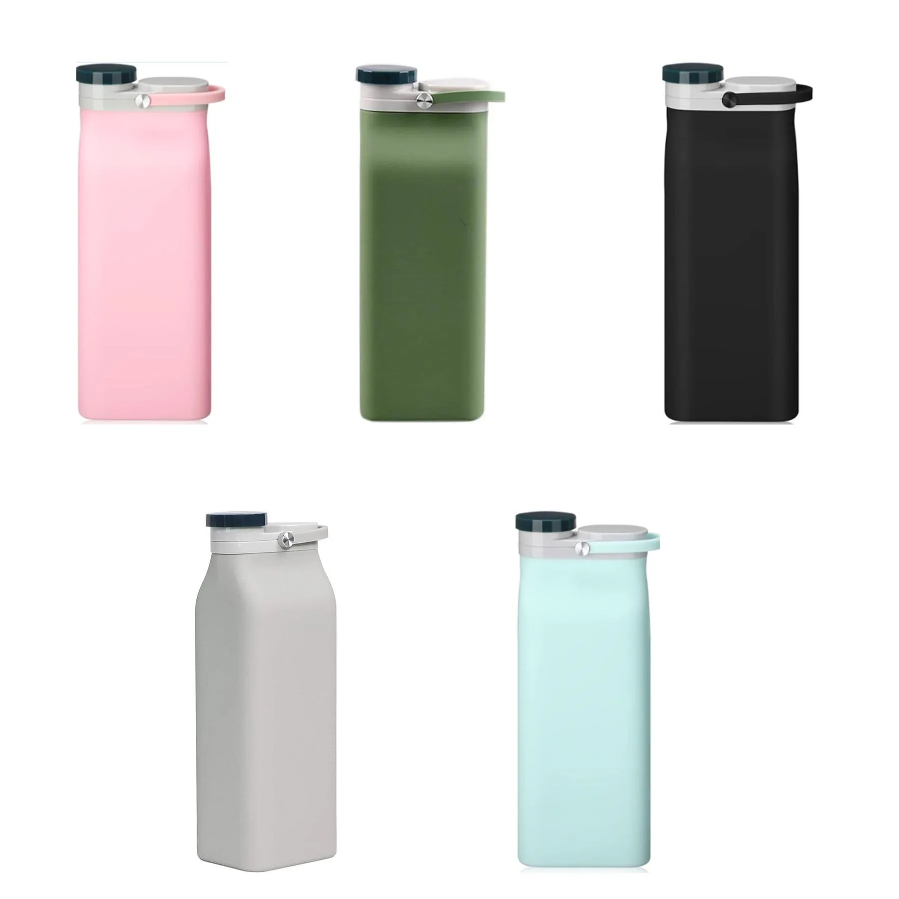 Portable Collapsible Silicone Water Bottle With Ring - Image 3