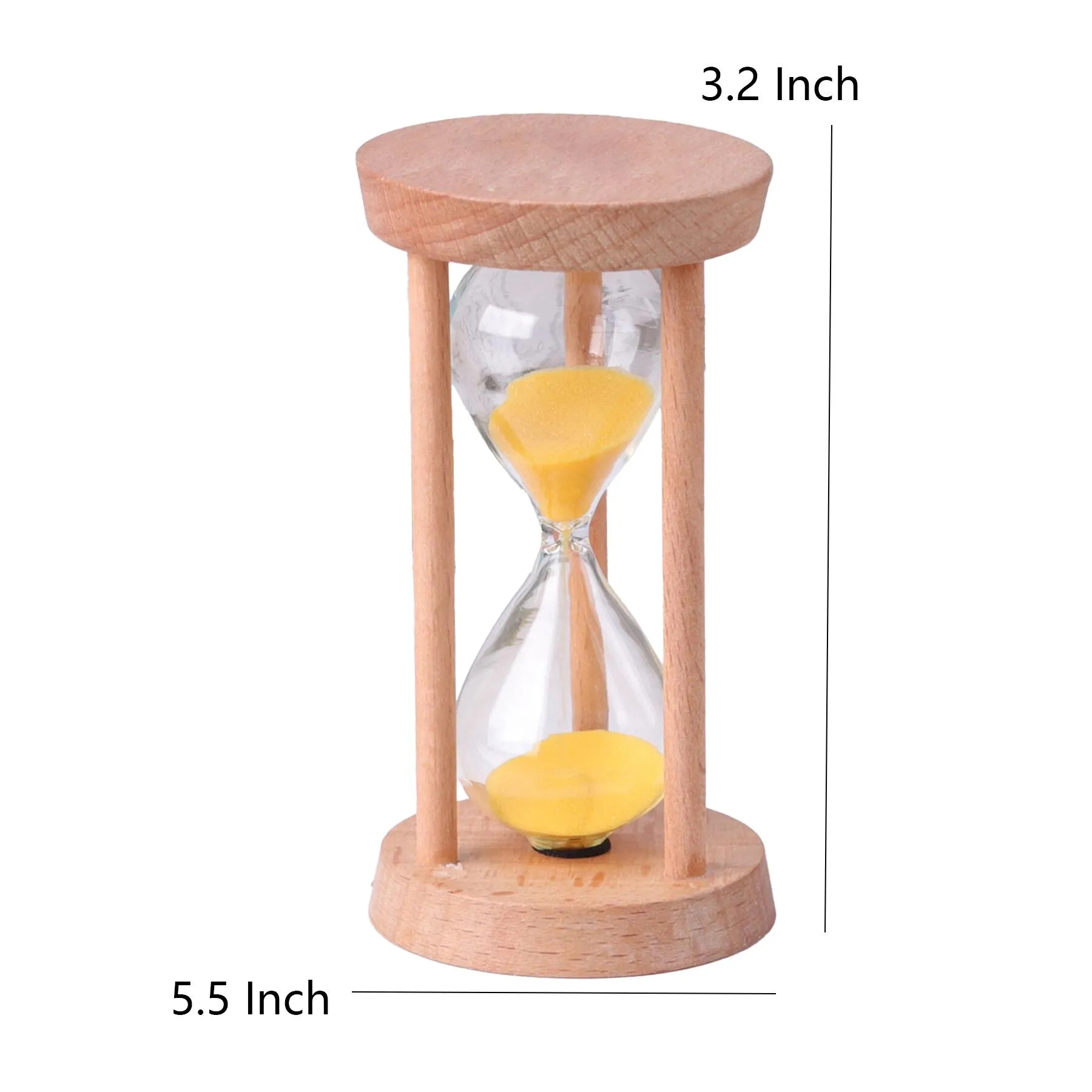 Round Wooden Sand Hourglass Timer For Desk And Games - Image 2
