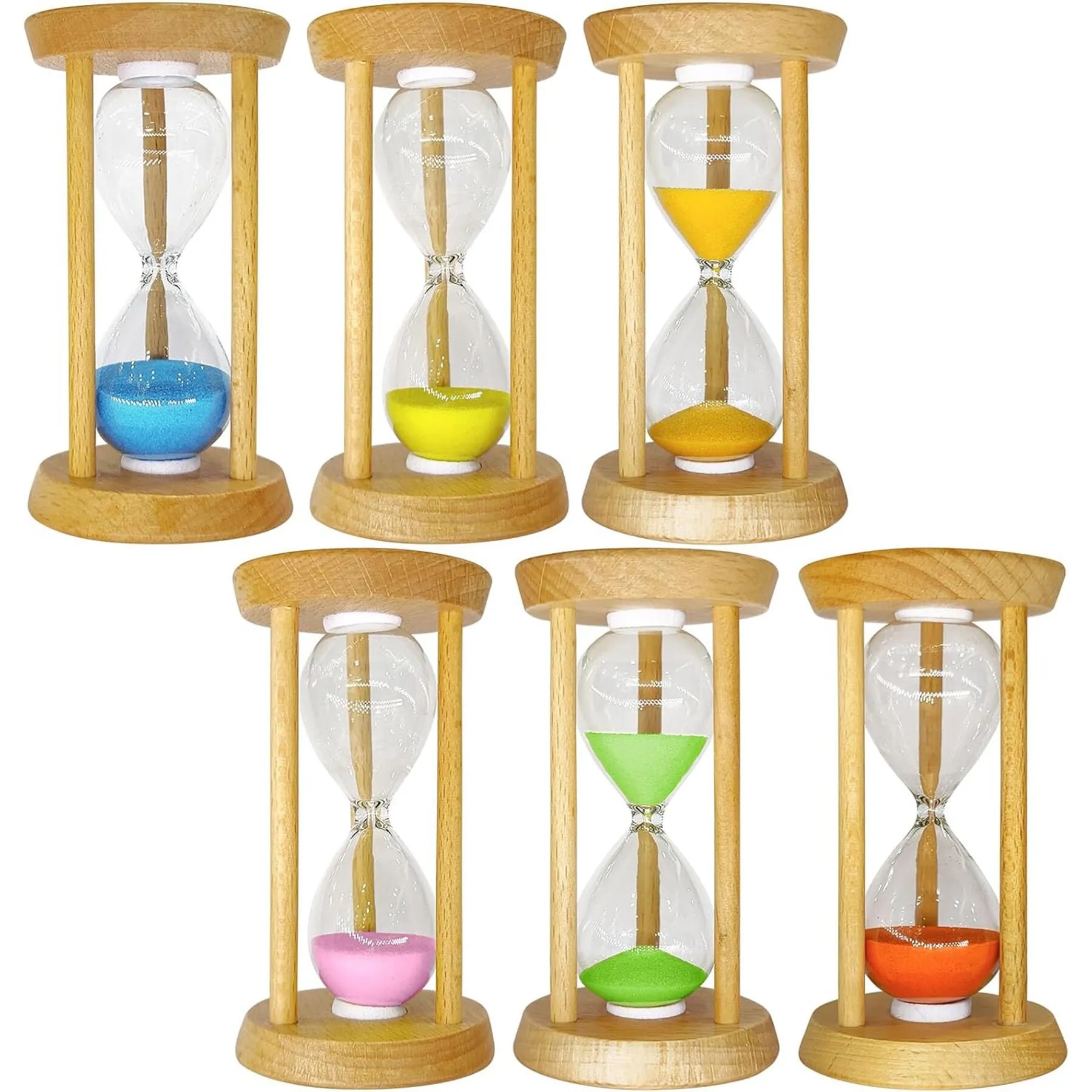 Round Wooden Sand Hourglass Timer For Desk And Games - Image 3