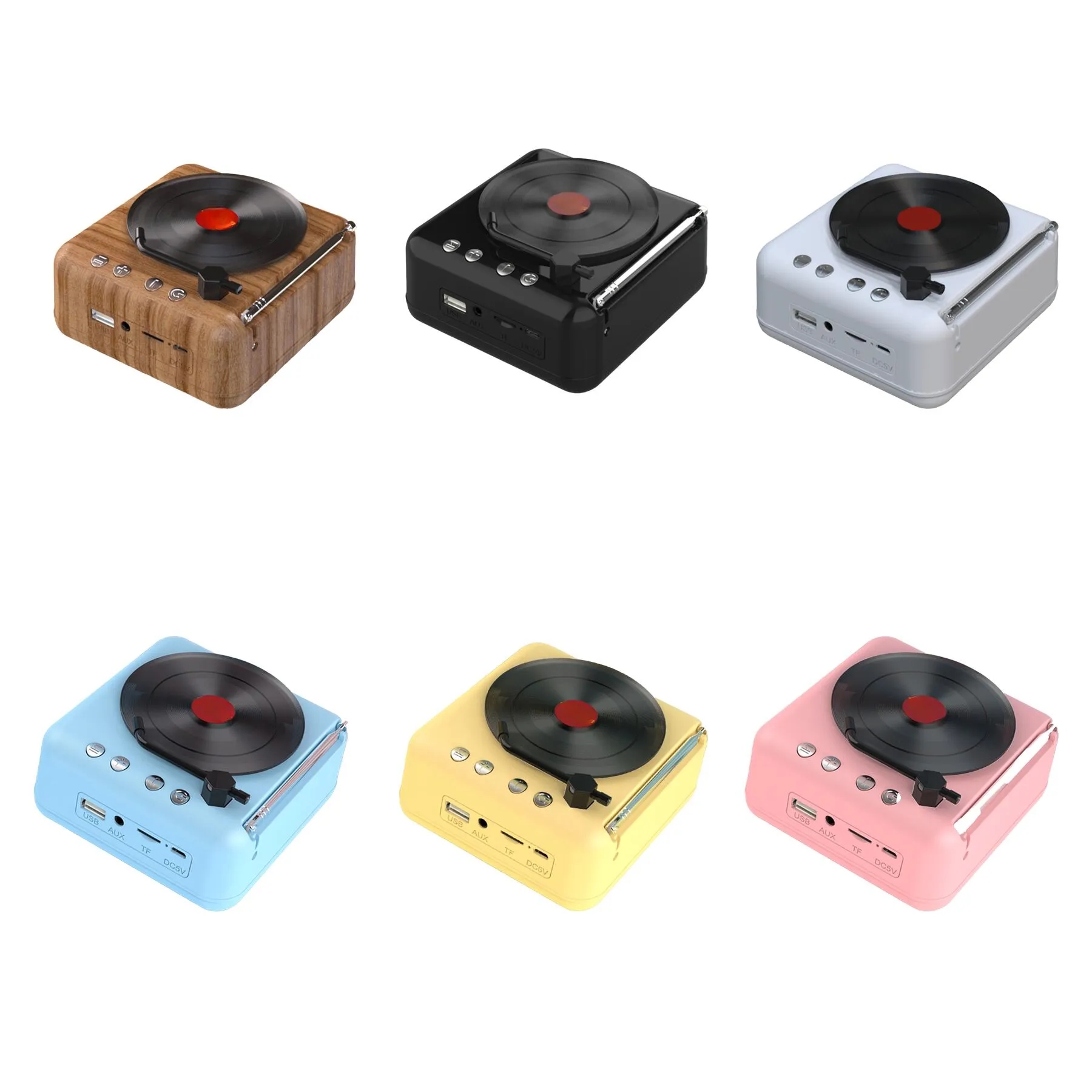 Retro Vinyl Record Bluetooth Speaker With Rotating Disc - Image 3