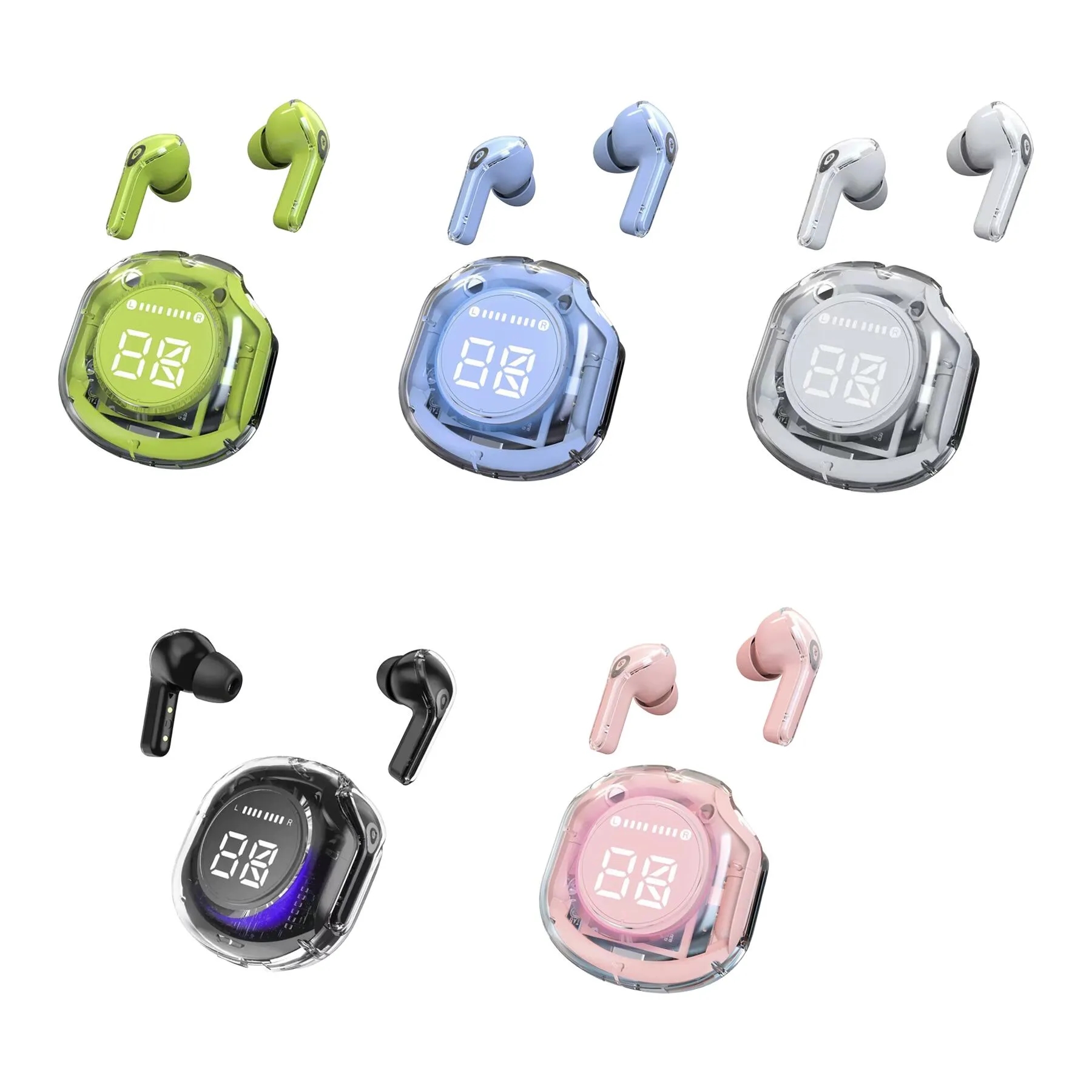 Wireless Earbuds With Dual Digital Battery Display - Image 3
