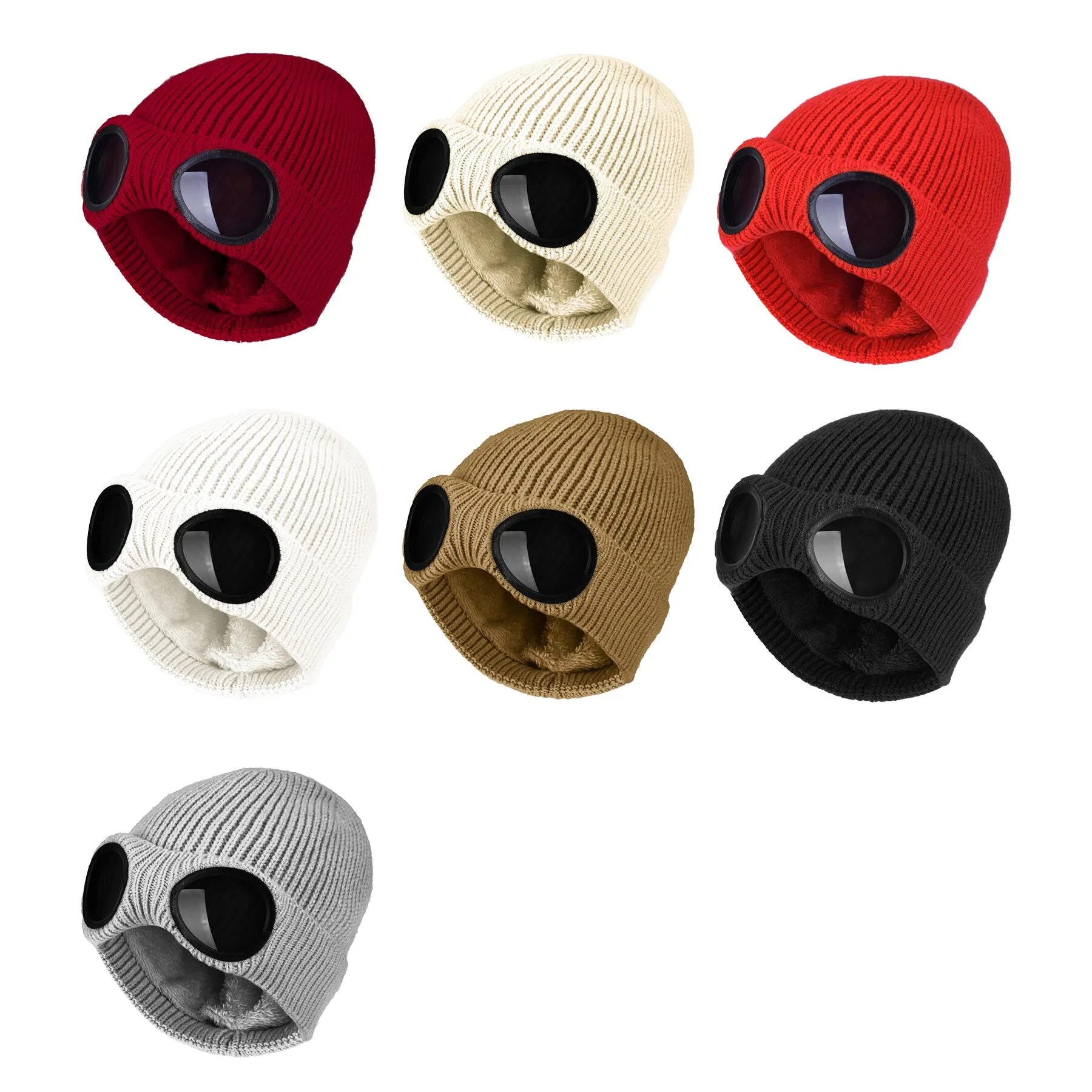 Warm Unisex Goggle Knit Beanie For Winter Sports - Image 3