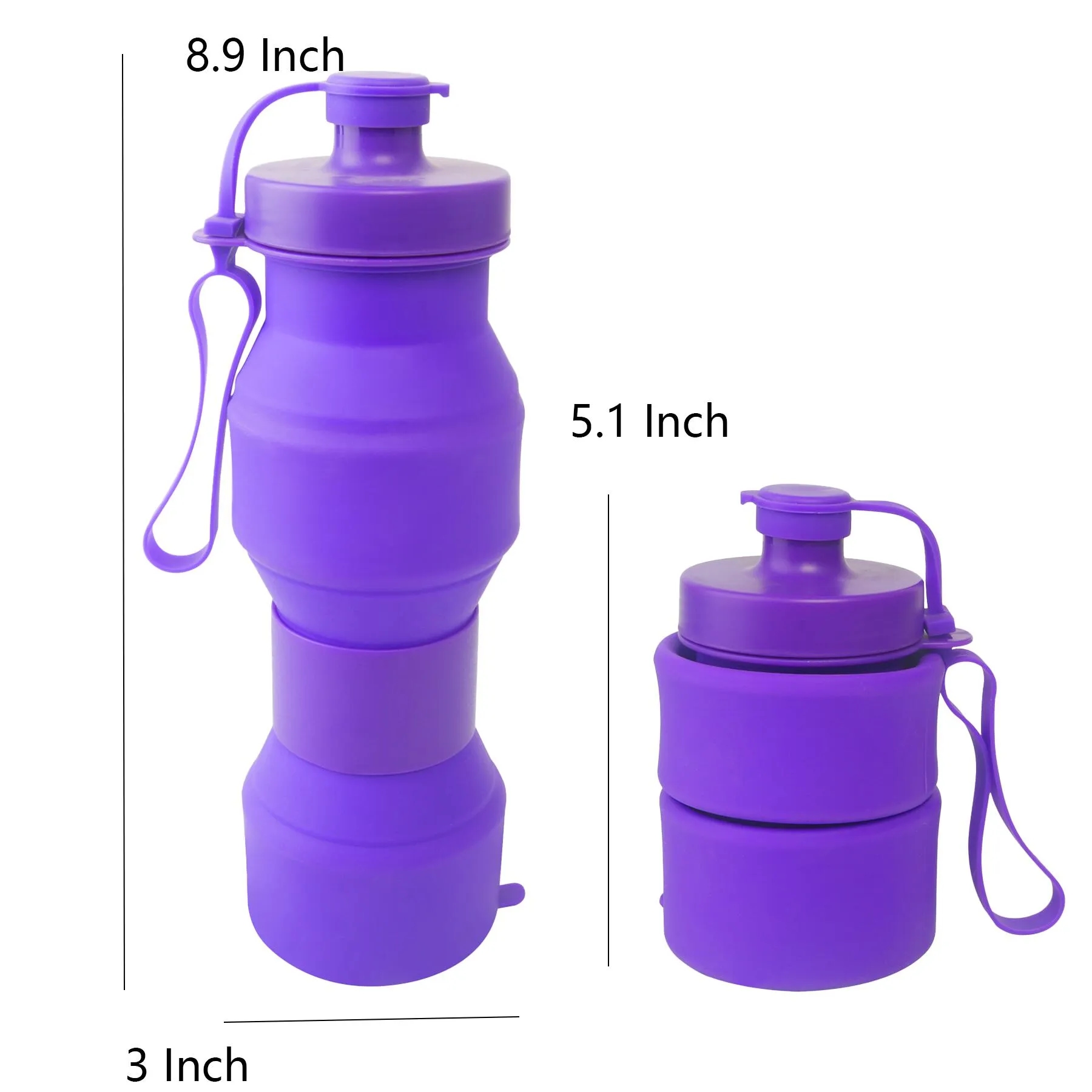 Collapsible 27 Oz Silicone Water Bottle For Travel - Image 2