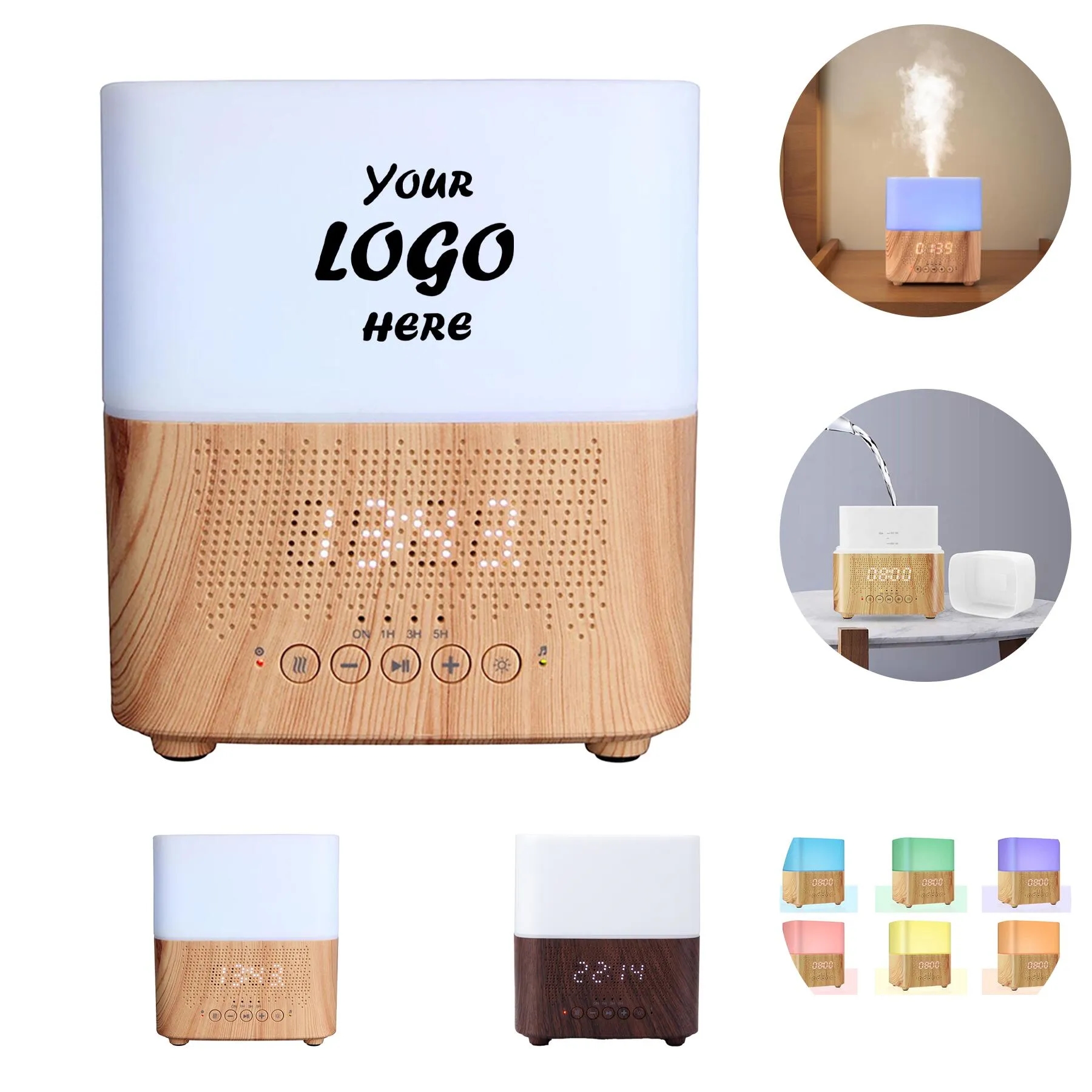 Three In One Humidifier Speaker Alarm Clock With Light