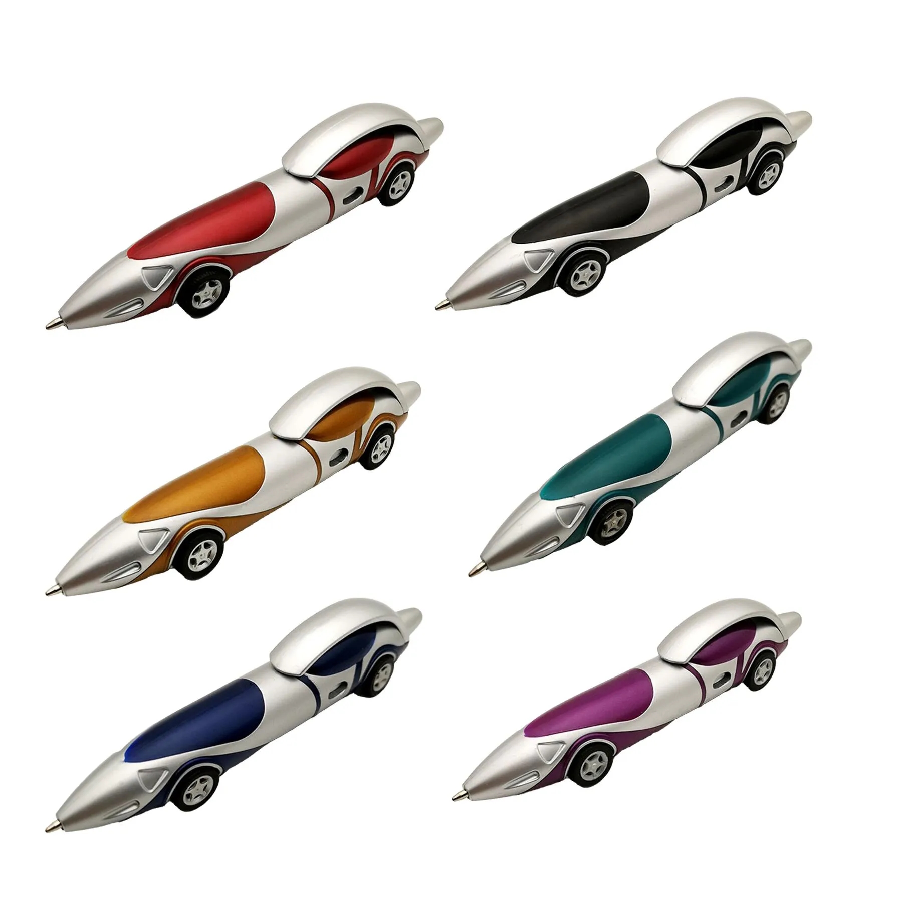 Creative Race Car Shaped Ballpoint Pen With Rolling Wheels - Image 3