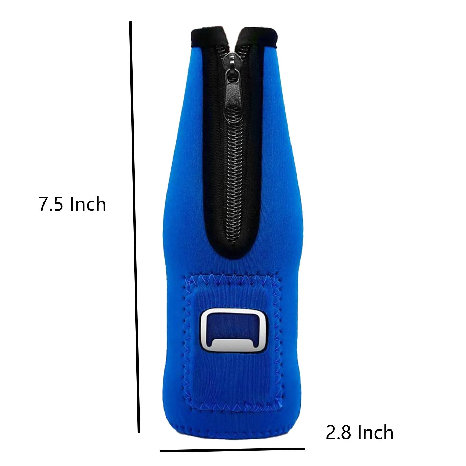 Zippered Neoprene Bottle Cooler With Built In Opener - Image 2