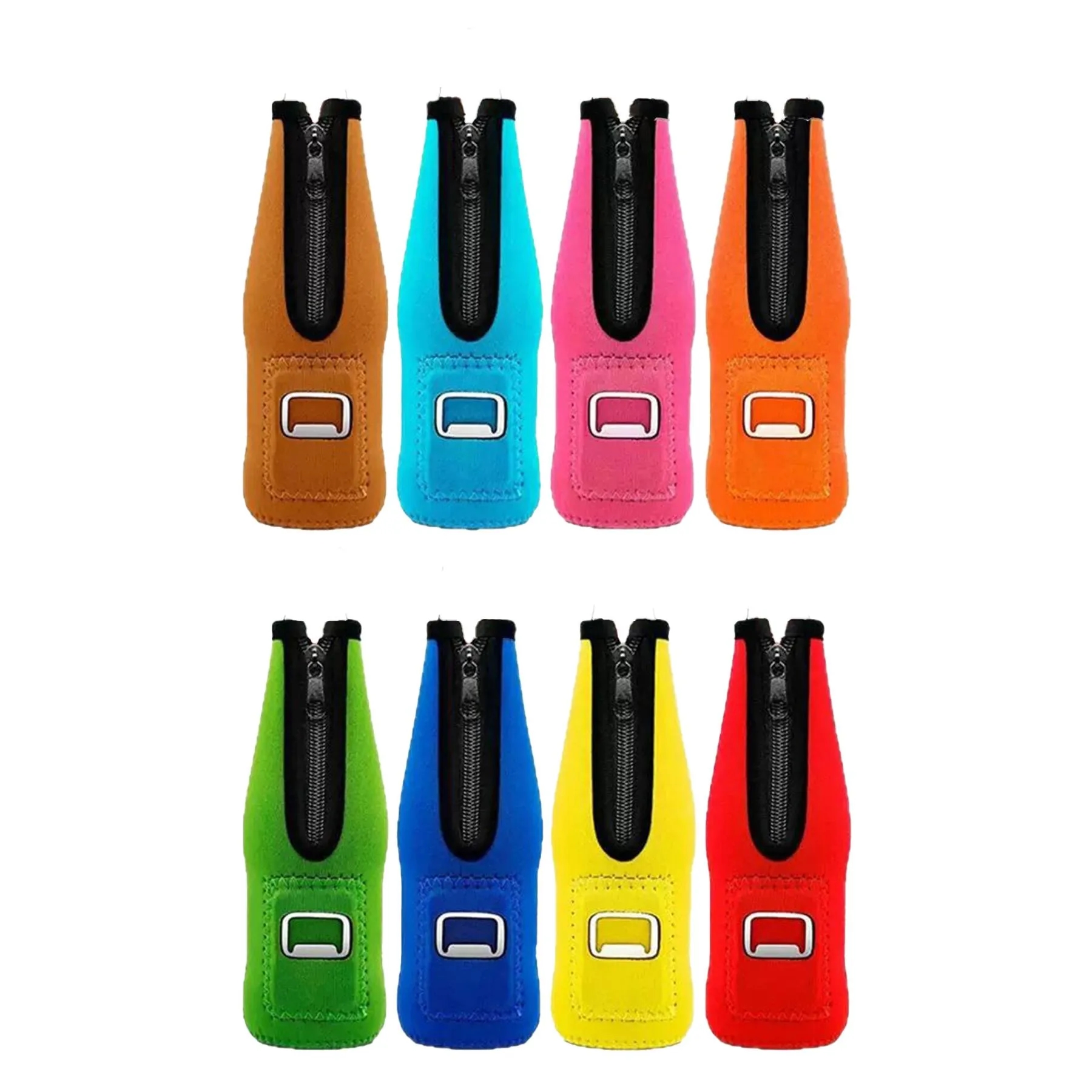 Zippered Neoprene Bottle Cooler With Built In Opener - Image 3