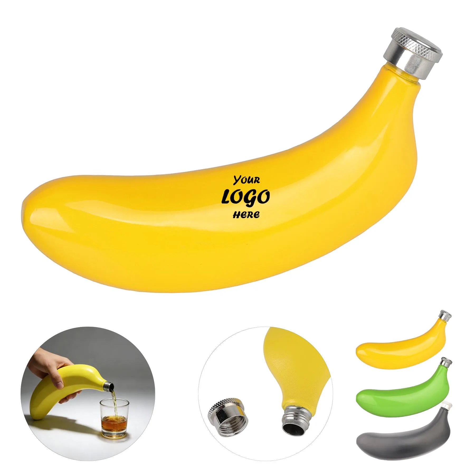 Banana Shaped 5 Oz Stainless Steel Travel Pocket Flask