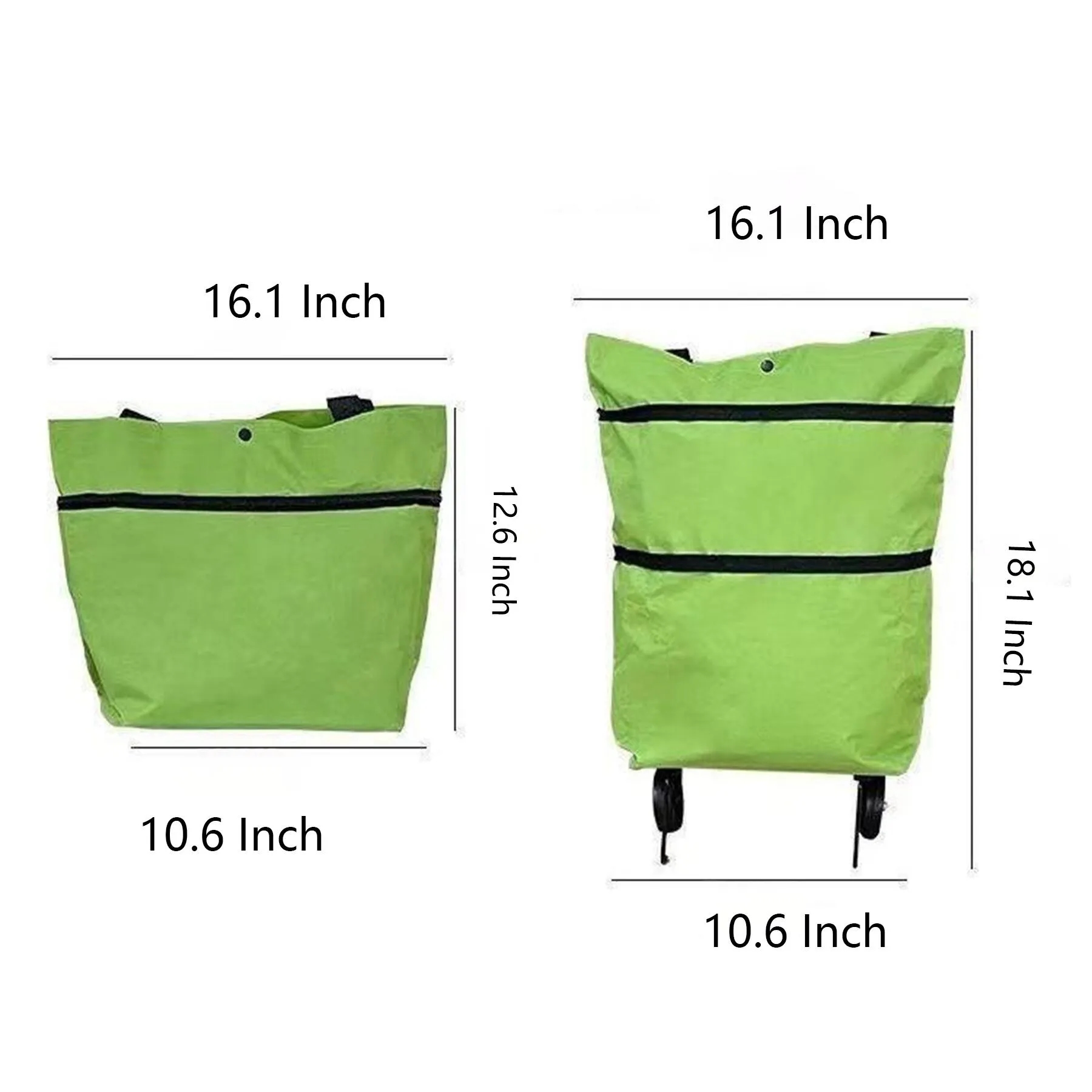 Collapsible Shopping Grocery Bag With Foldable Wheels - Image 2