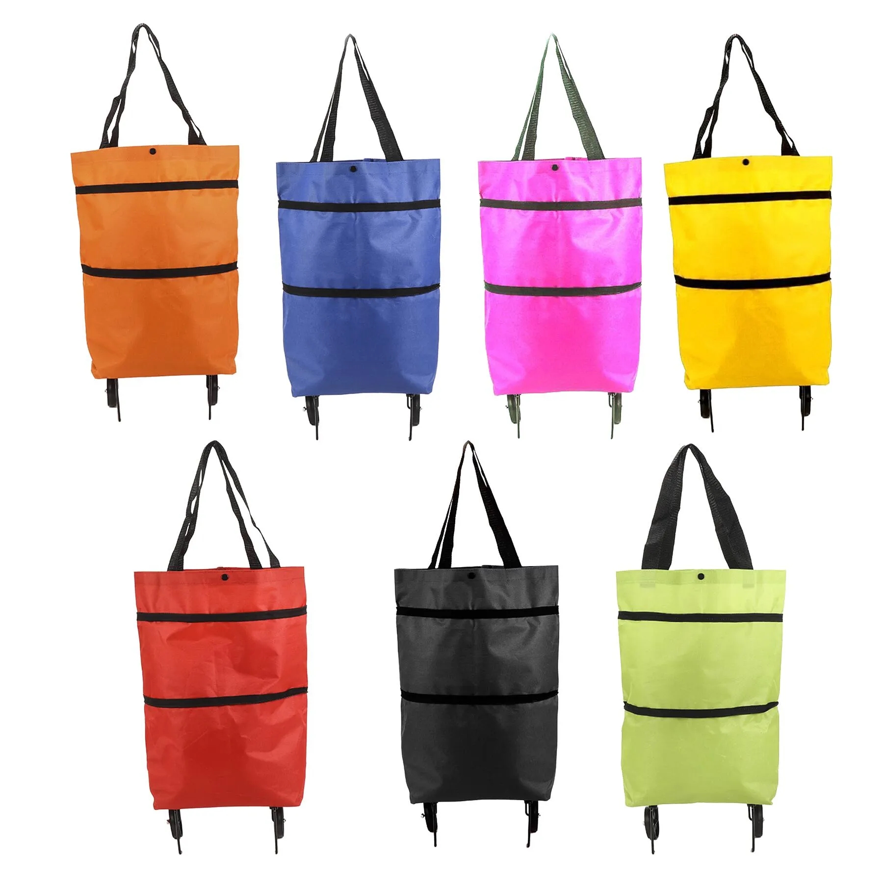 Collapsible Shopping Grocery Bag With Foldable Wheels - Image 3