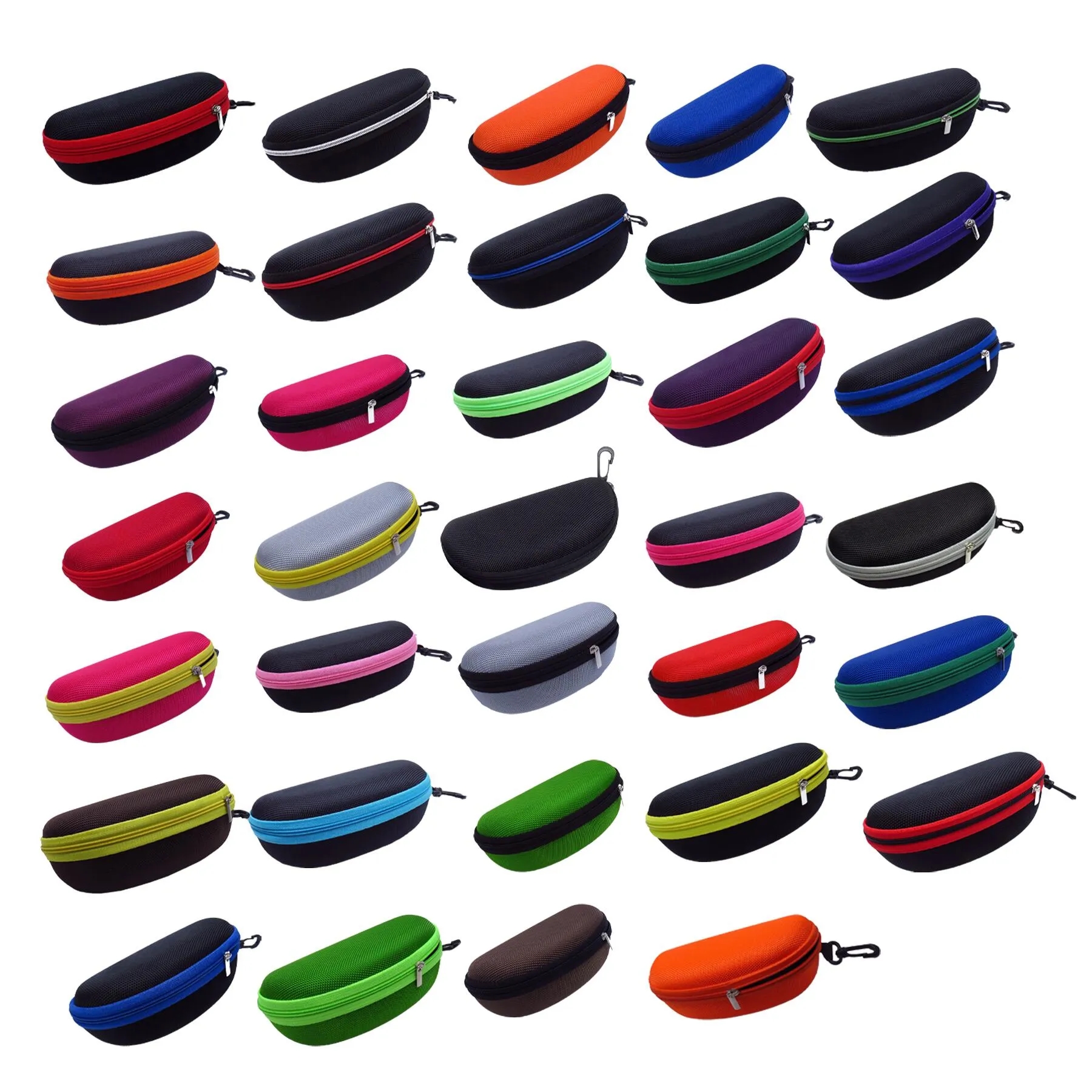 Zippered EVA Eyeglass Case With Carabiner Key Clip - Image 3